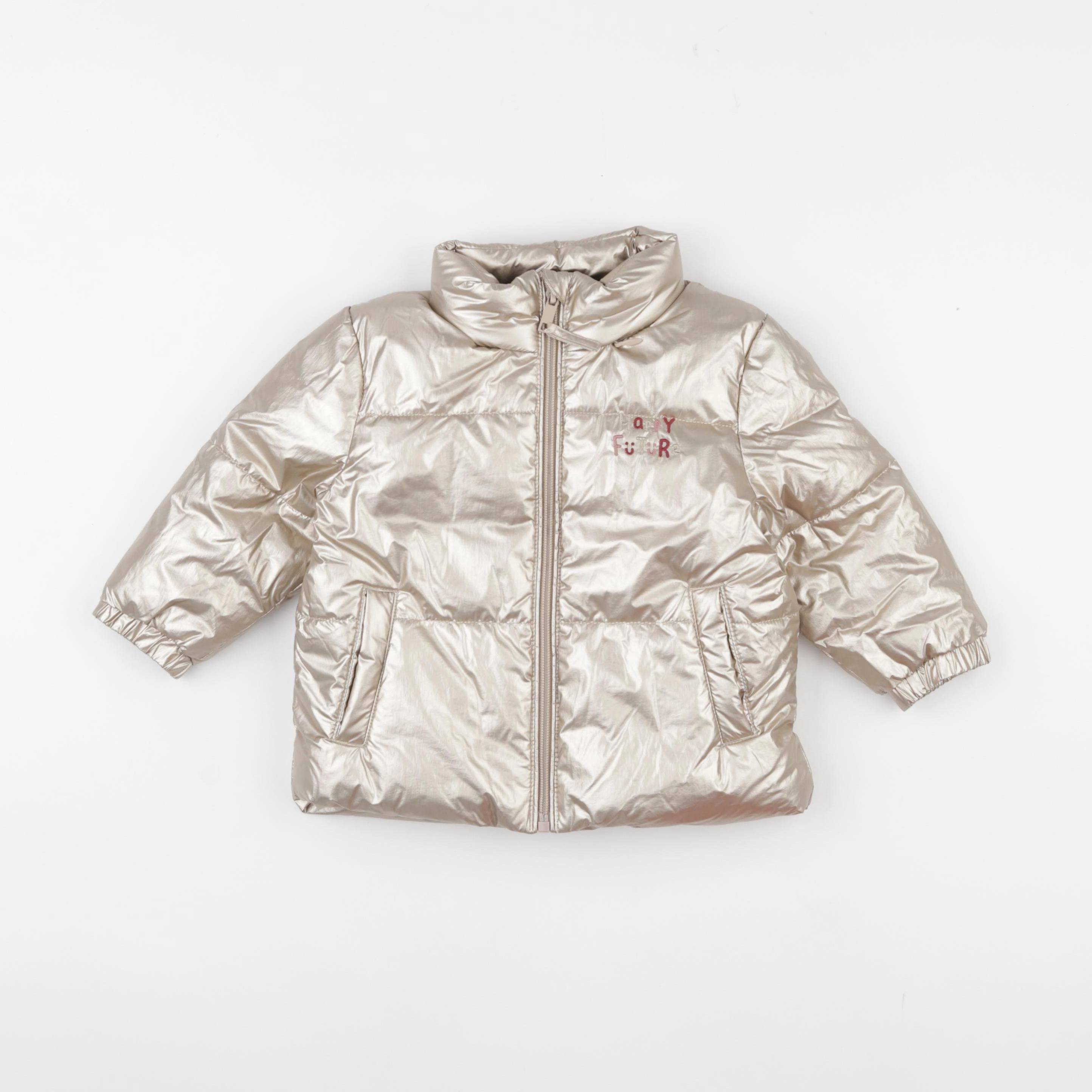 Vertbaudet - doudoune beige, or - 2 ans