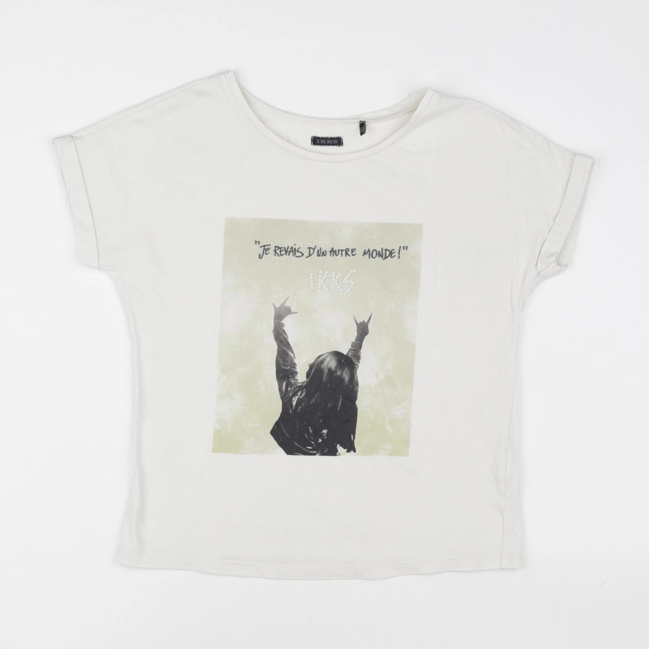 IKKS - tee-shirt blanc, beige - 12 ans