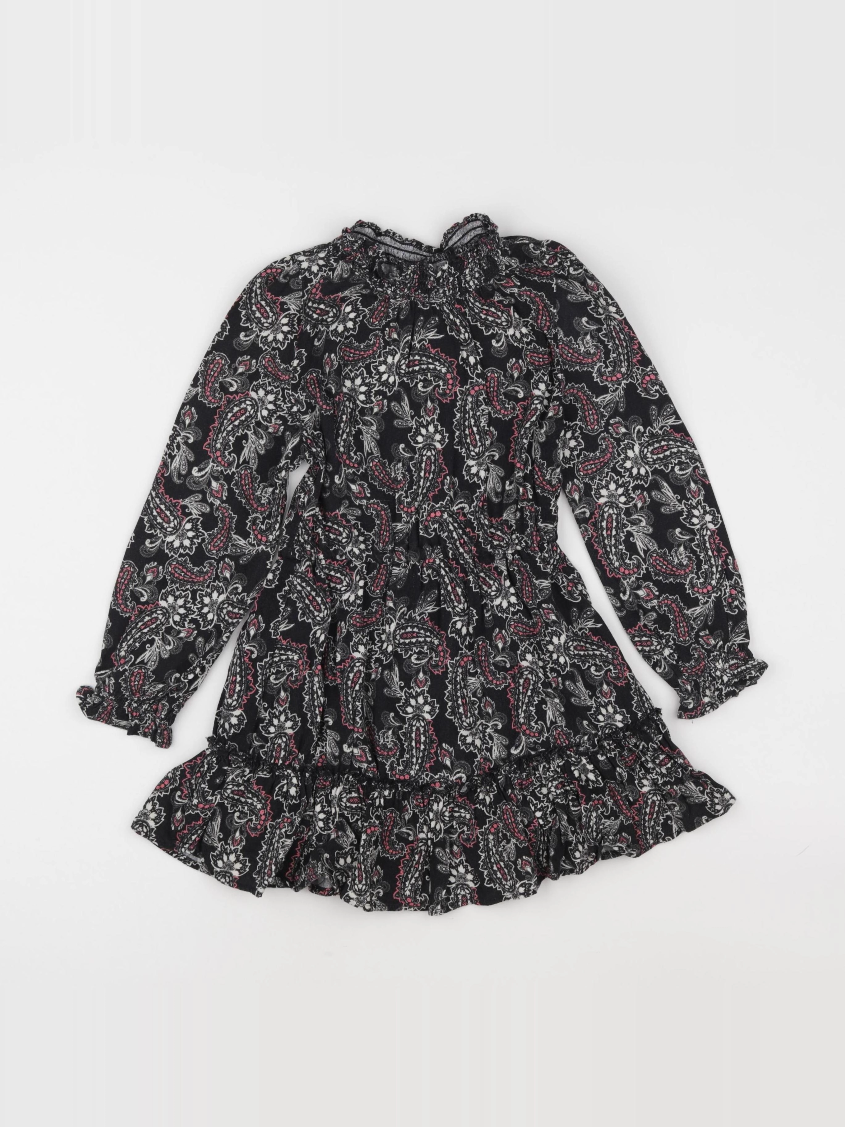 IKKS - robe noir, rose - 4 ans