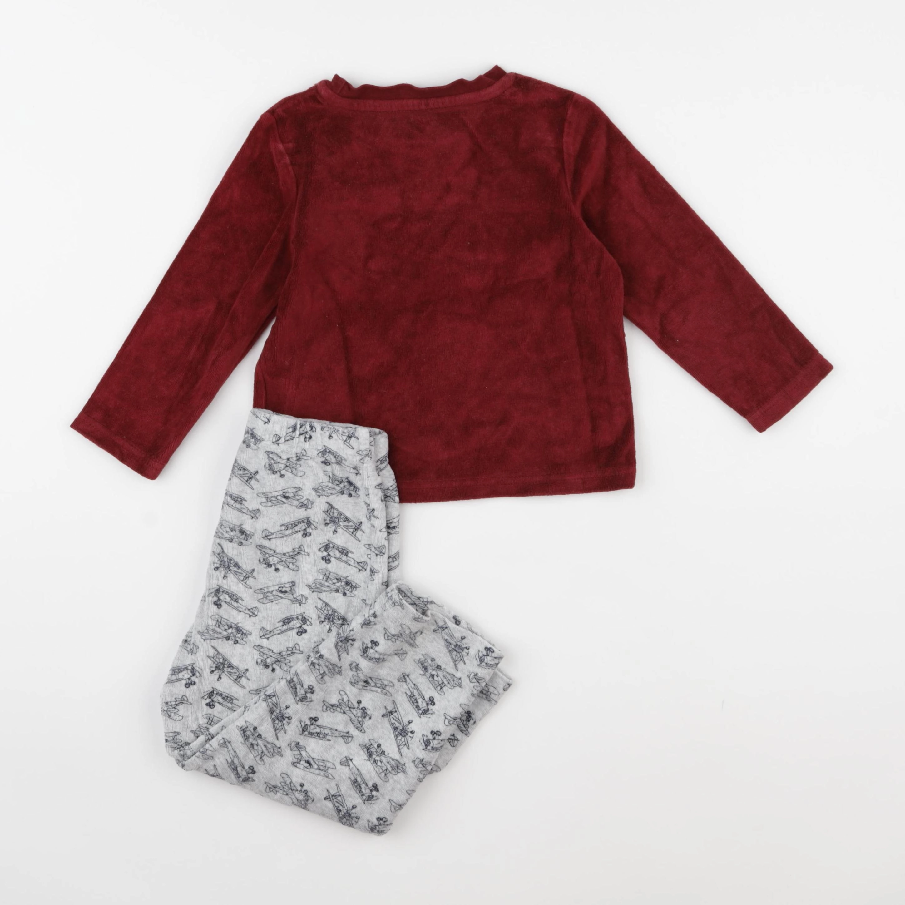 Vertbaudet - pyjama velours rouge - 3 ans