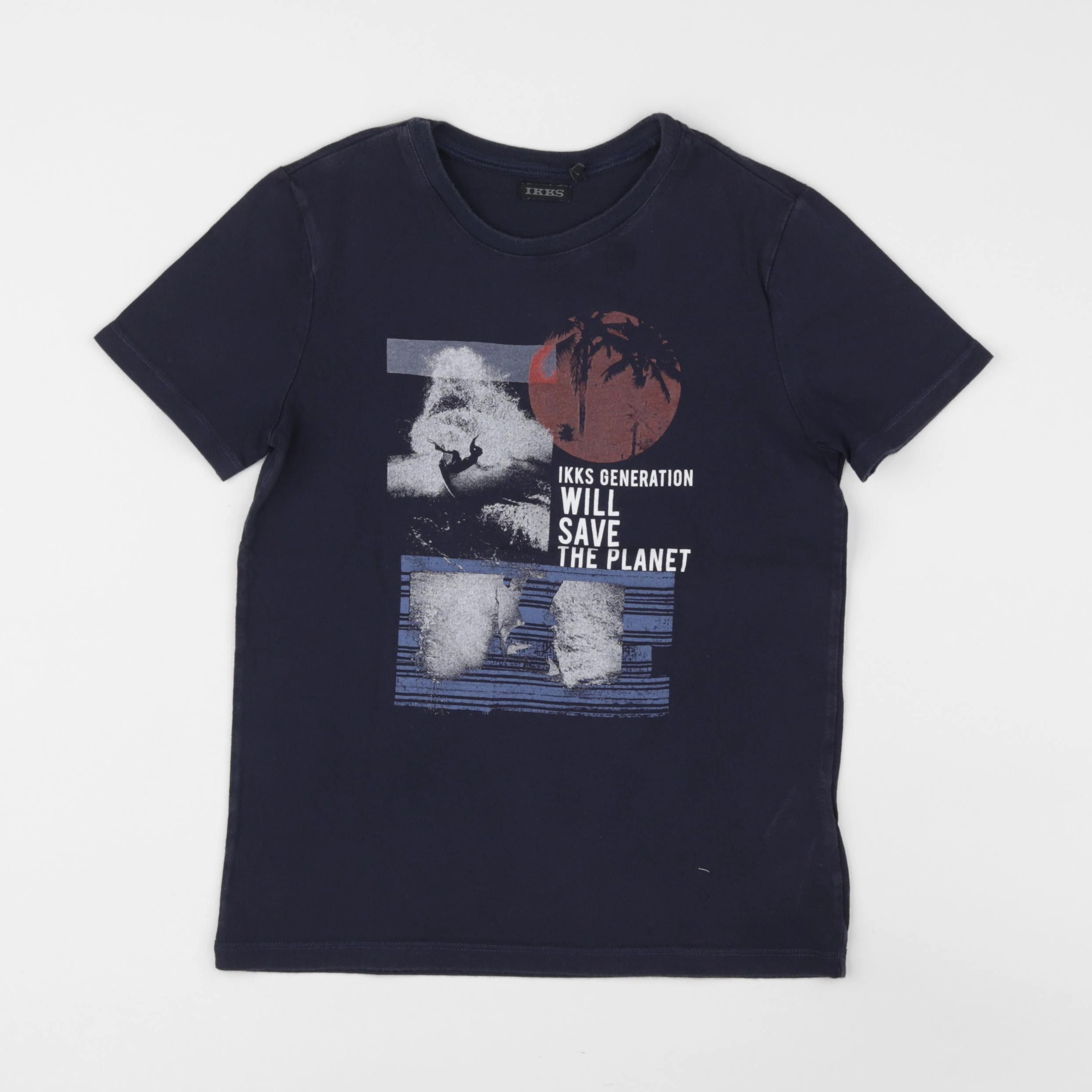 IKKS - tee-shirt bleu - 8 ans