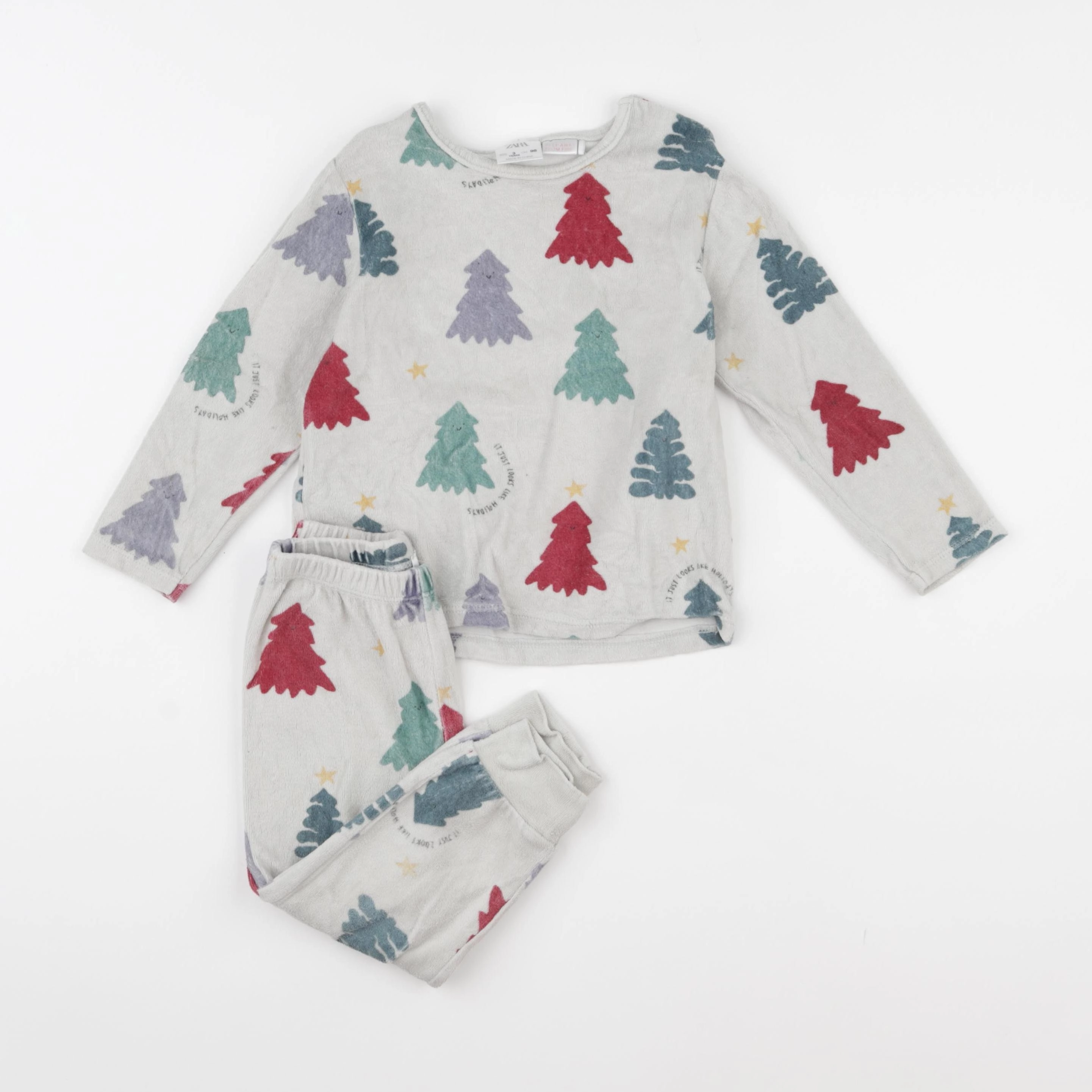 Zara - pyjama velours gris - 3 ans