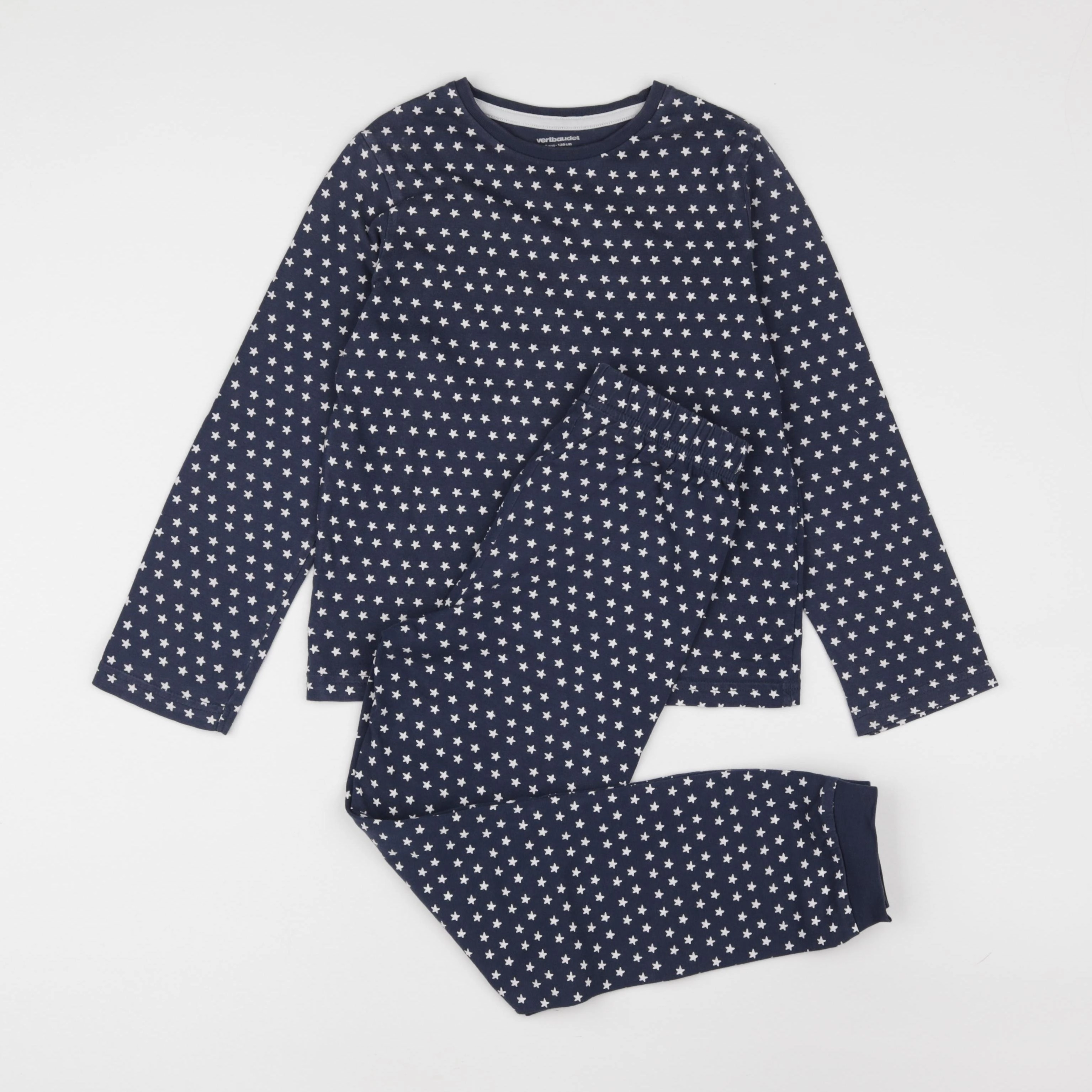 Vertbaudet - pyjama coton bleu, blanc - 8 ans