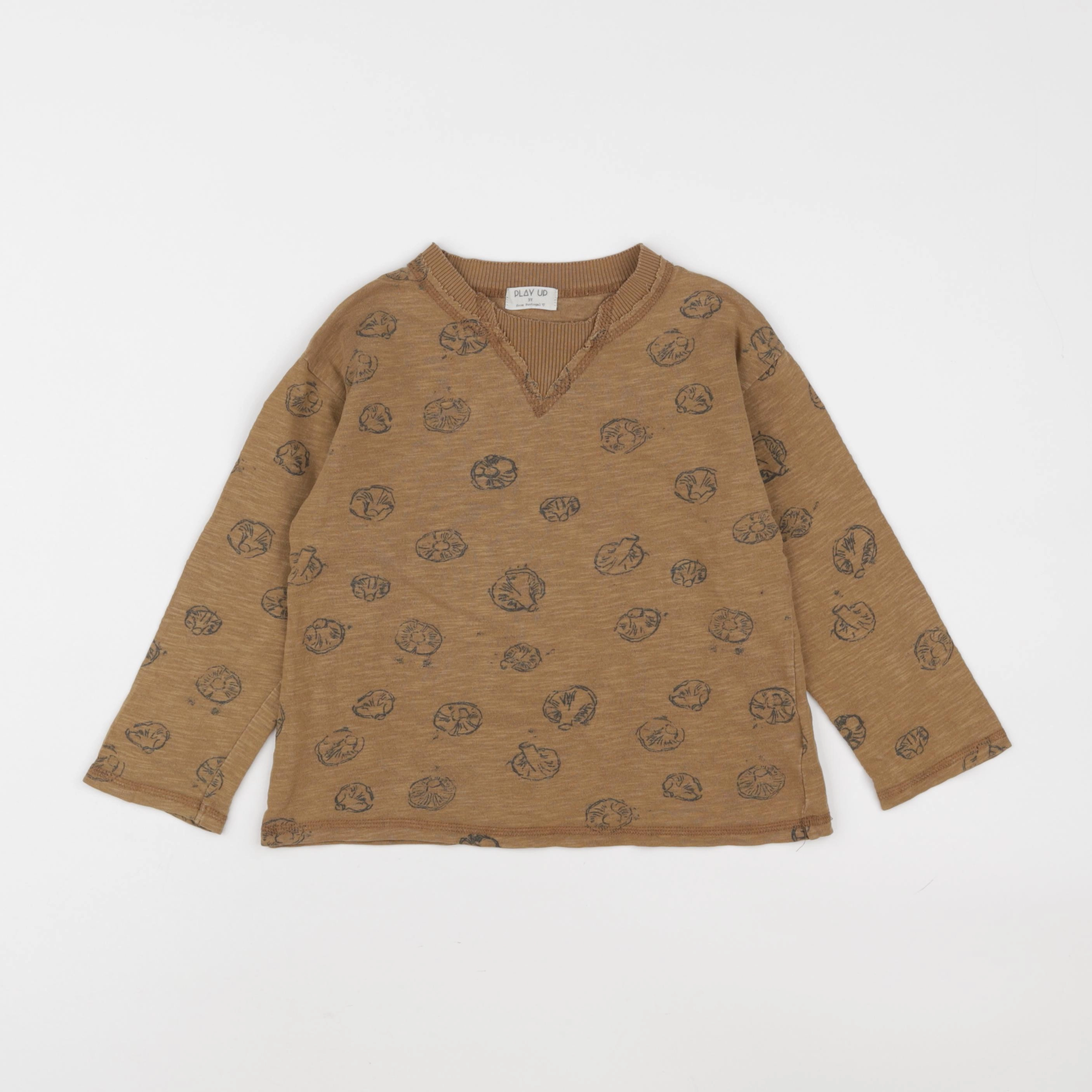 Play Up - tee-shirt marron - 3 ans
