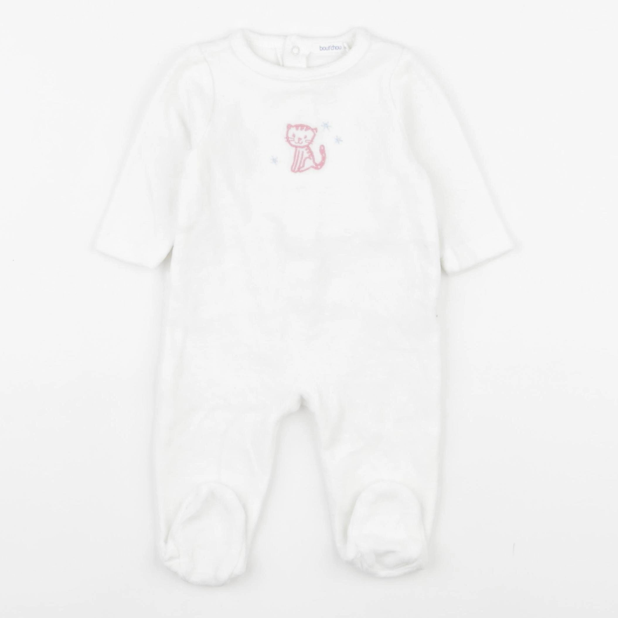 Boutchou - pyjama velours blanc - 3 mois