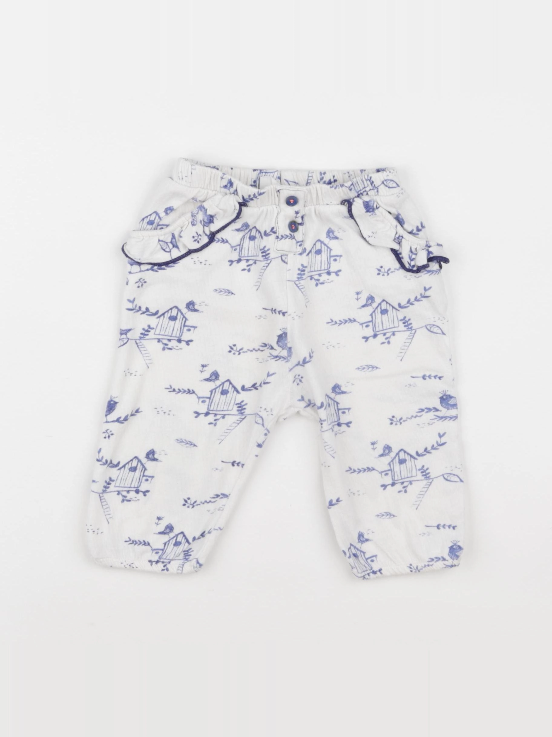 Zara - legging blanc, bleu - 6/9 mois