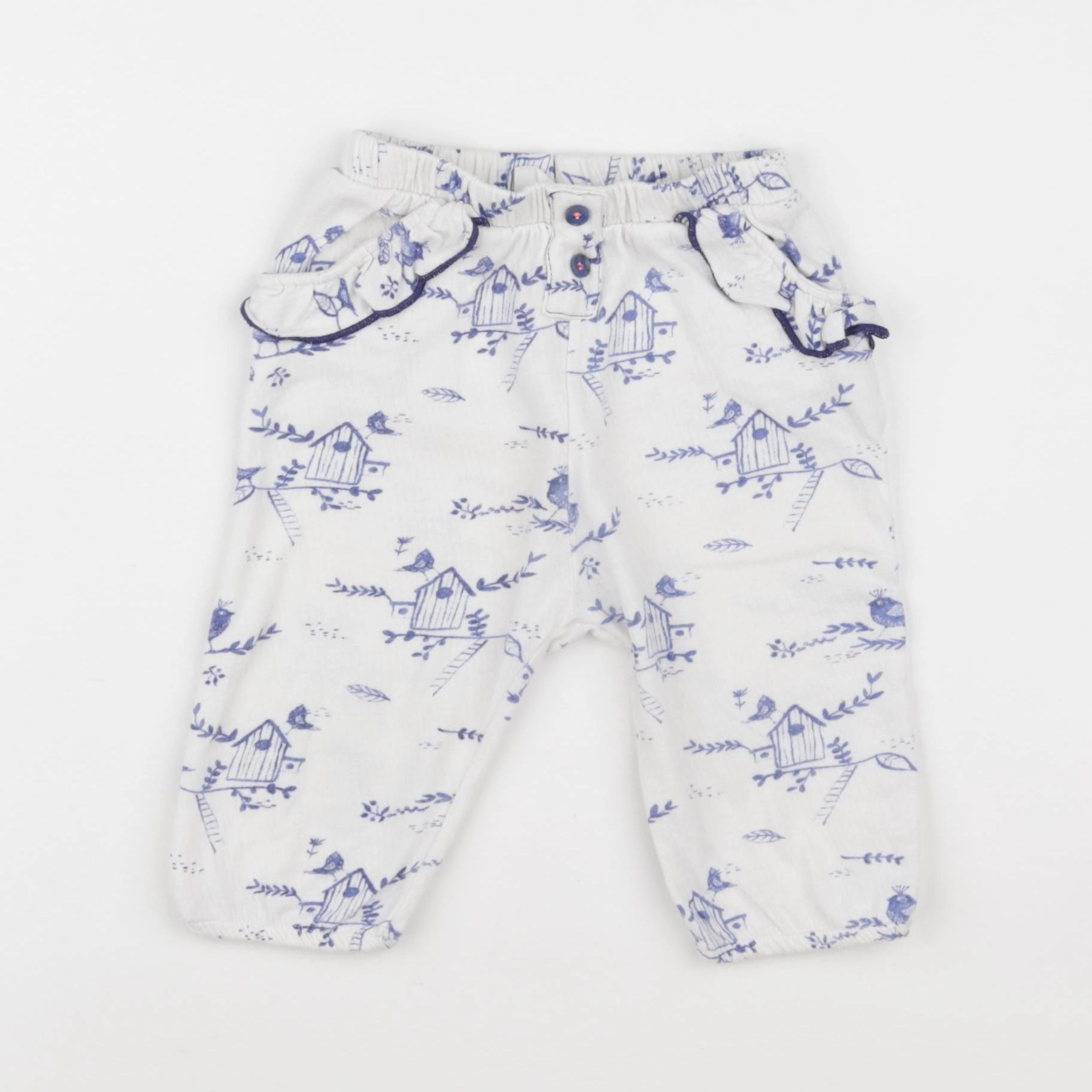 Zara - legging blanc, bleu - 6/9 mois