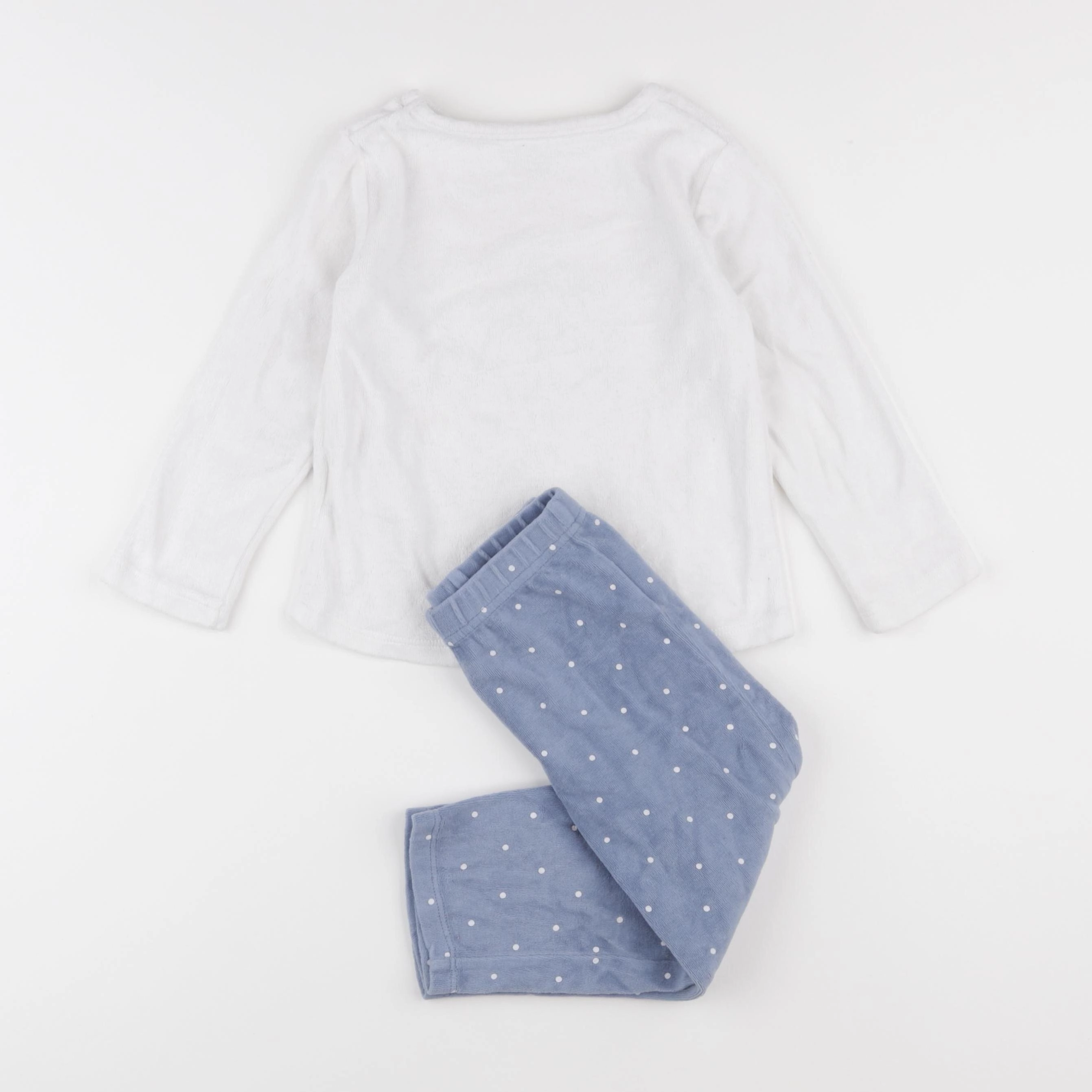 Vertbaudet - pyjama velours blanc - 3 ans
