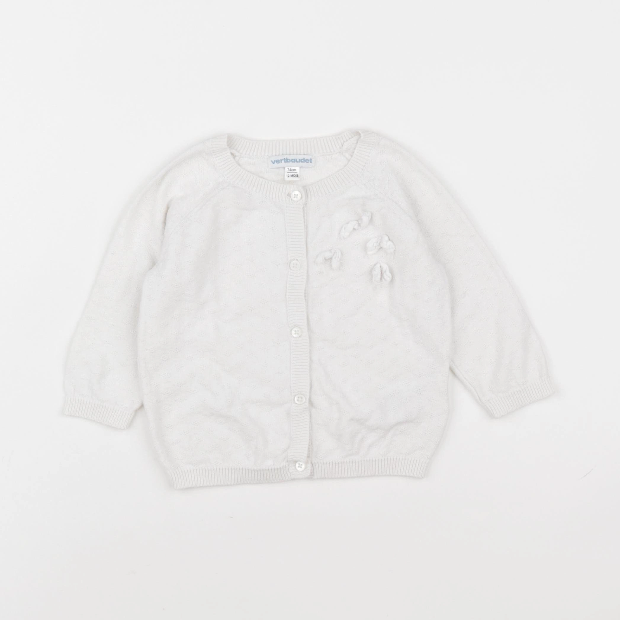 Vertbaudet - gilet blanc - 12 mois