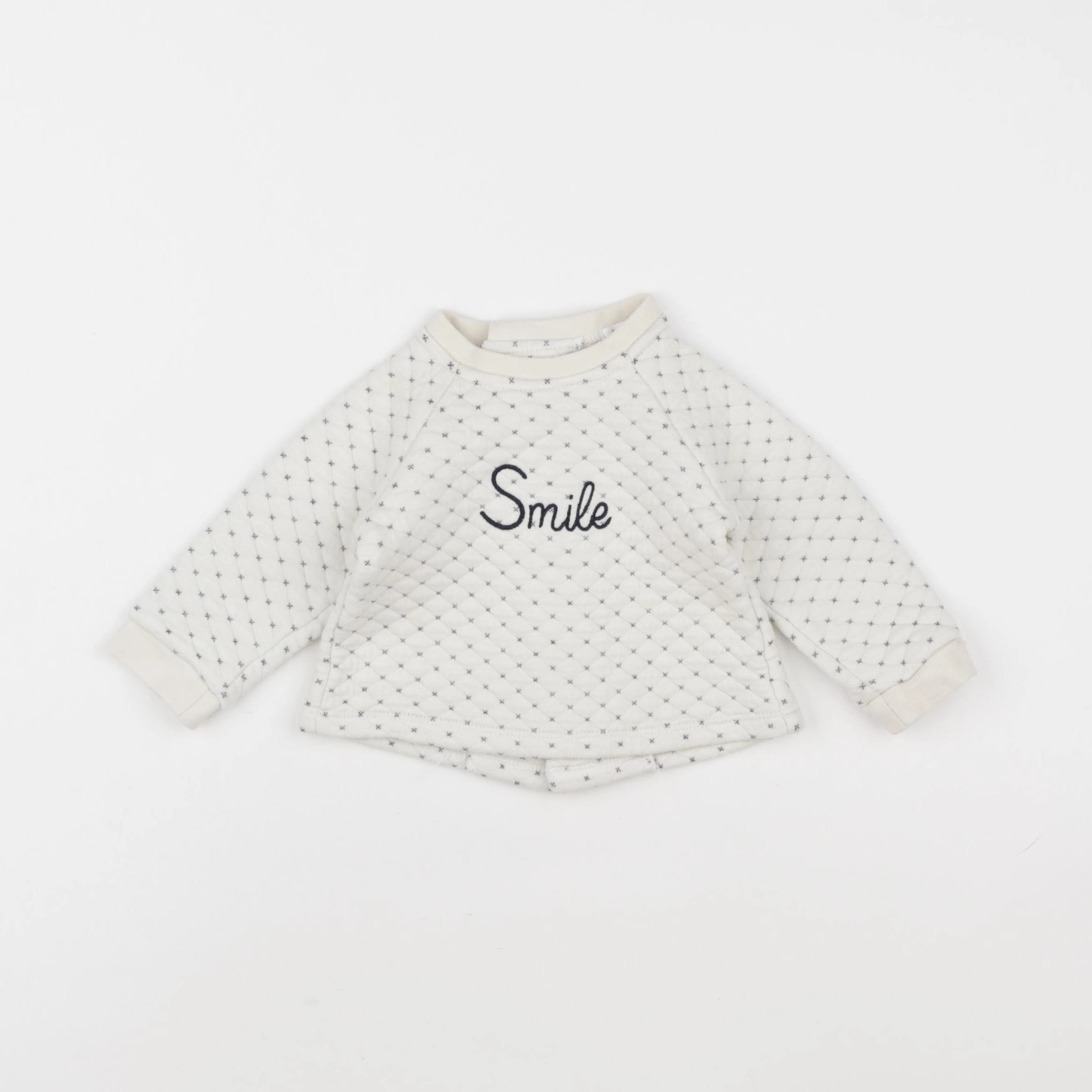 Boutchou - sweat blanc, bleu - 9 mois