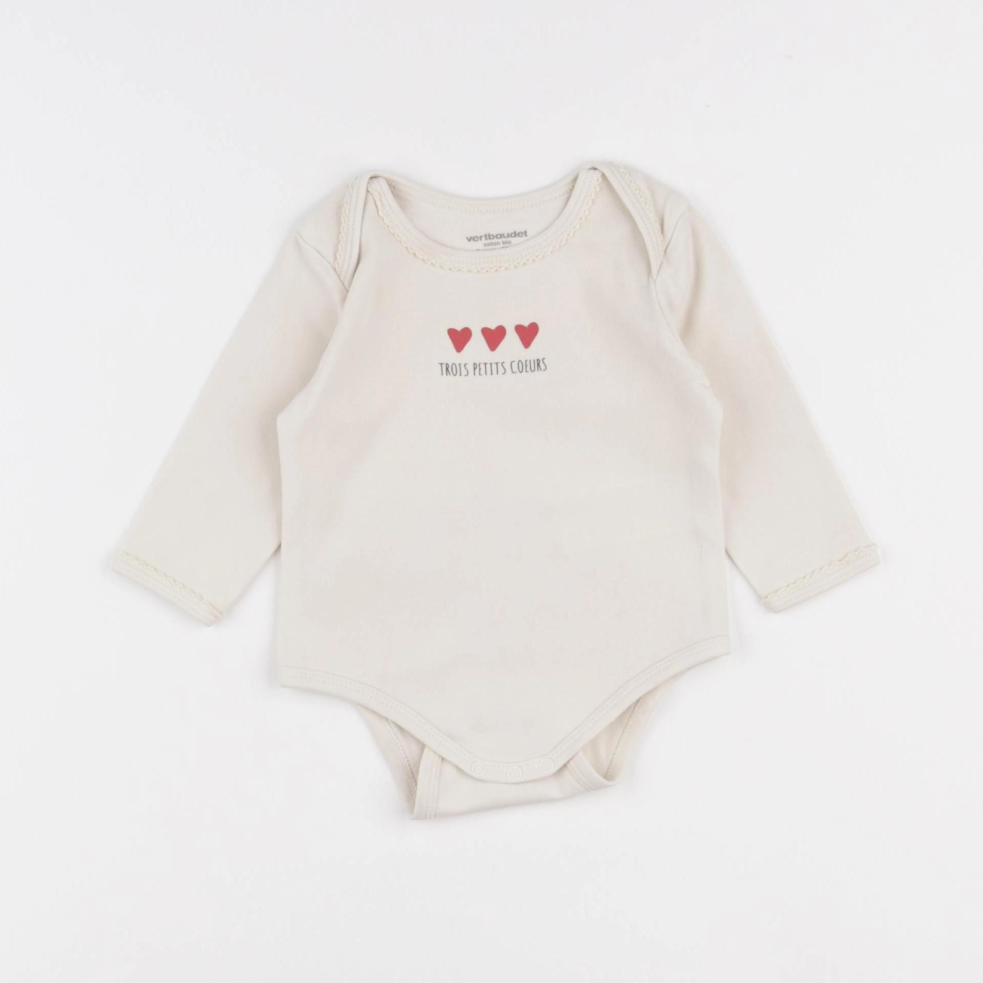 Vertbaudet - body beige - 6 mois