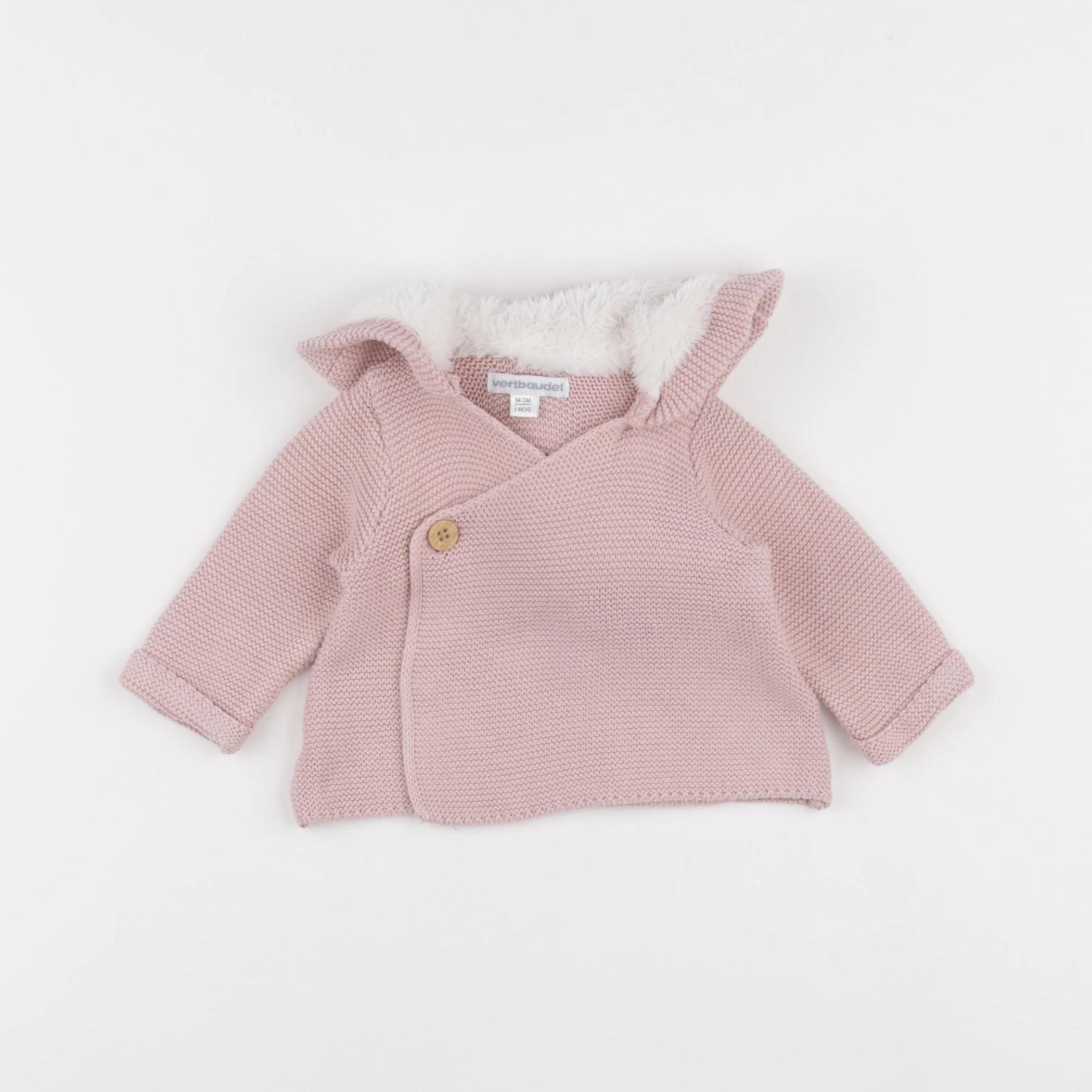 Vertbaudet - gilet rose - 1 mois