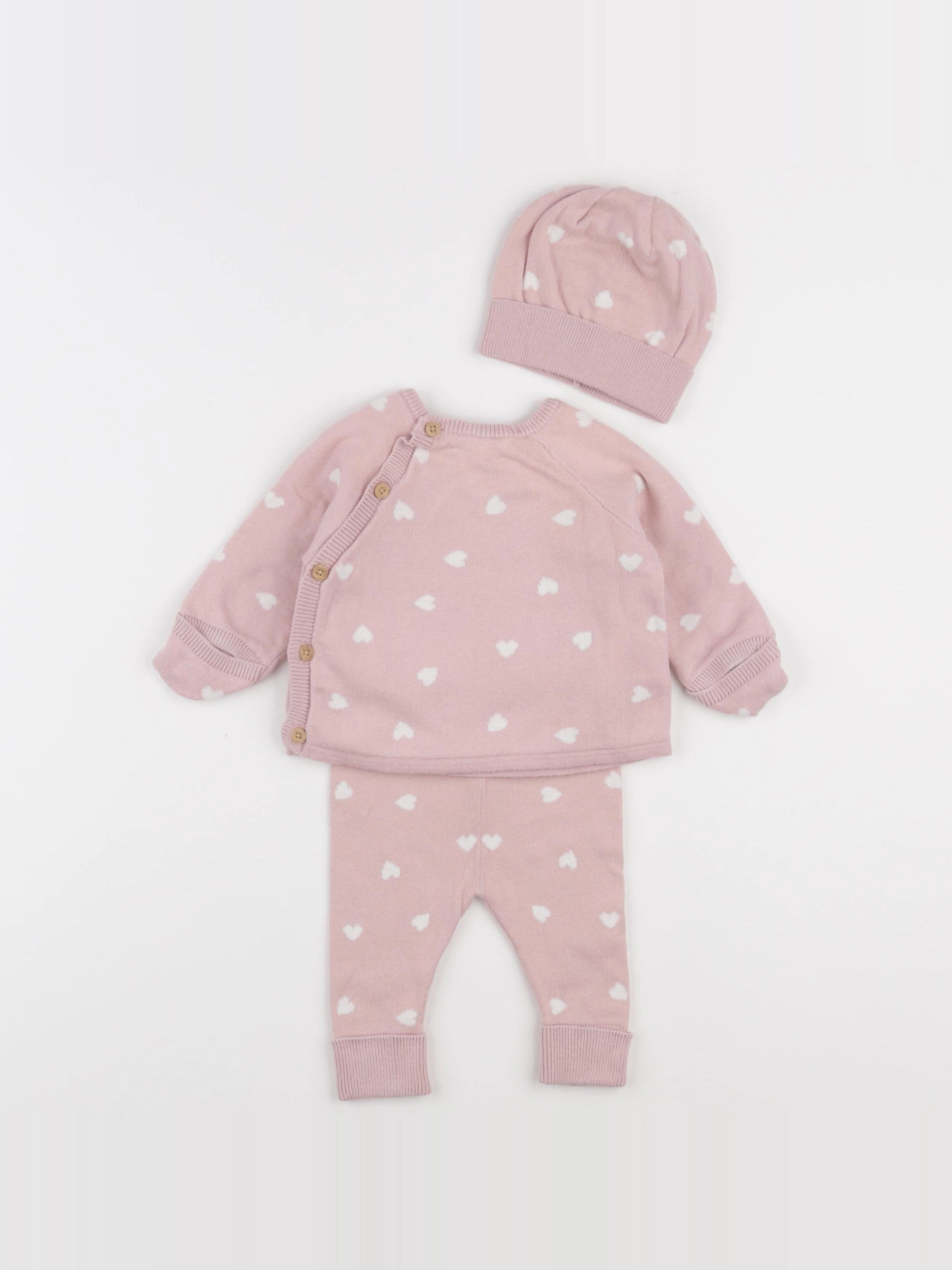 Vertbaudet - ensemble rose - 3/6 mois