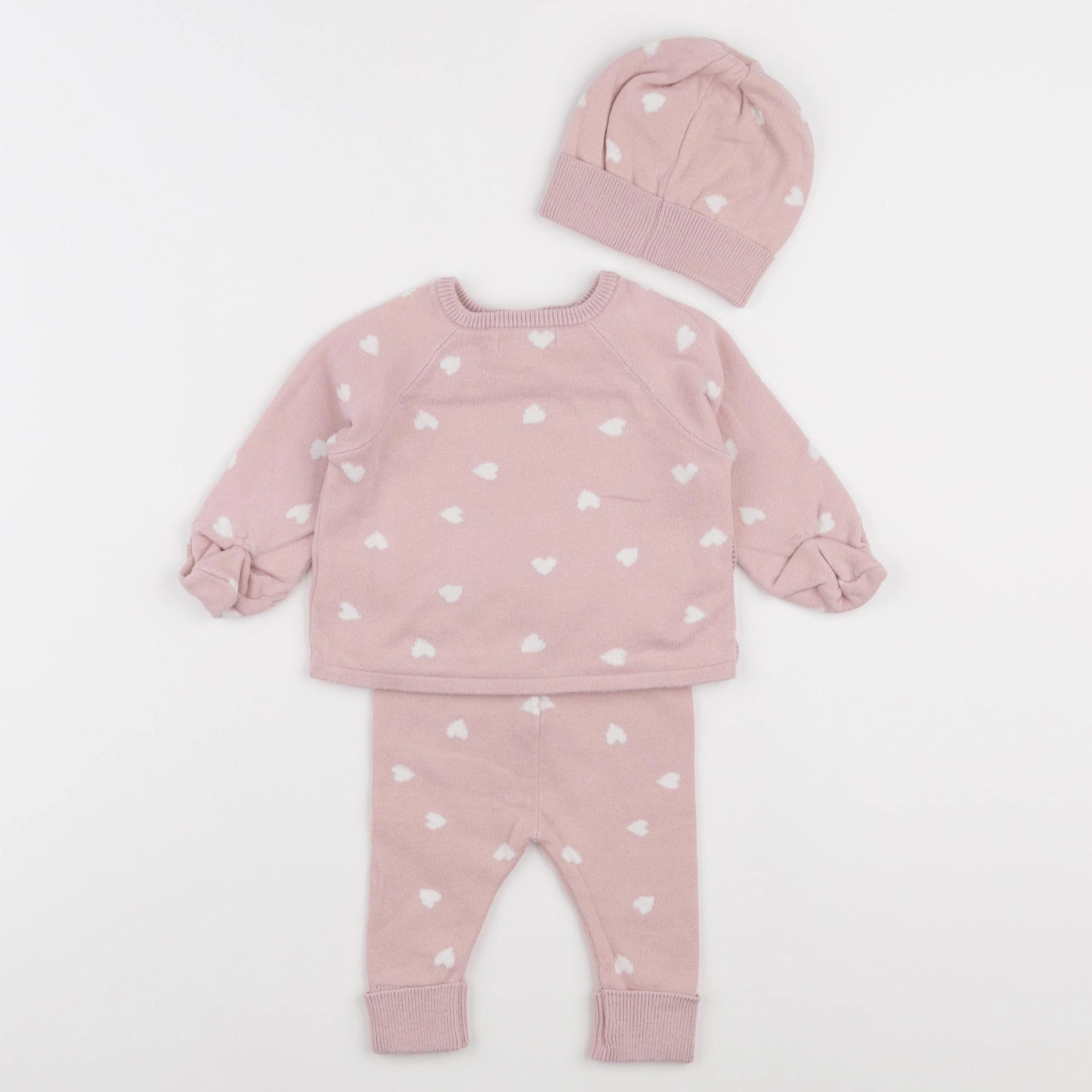 Vertbaudet - ensemble rose - 3/6 mois