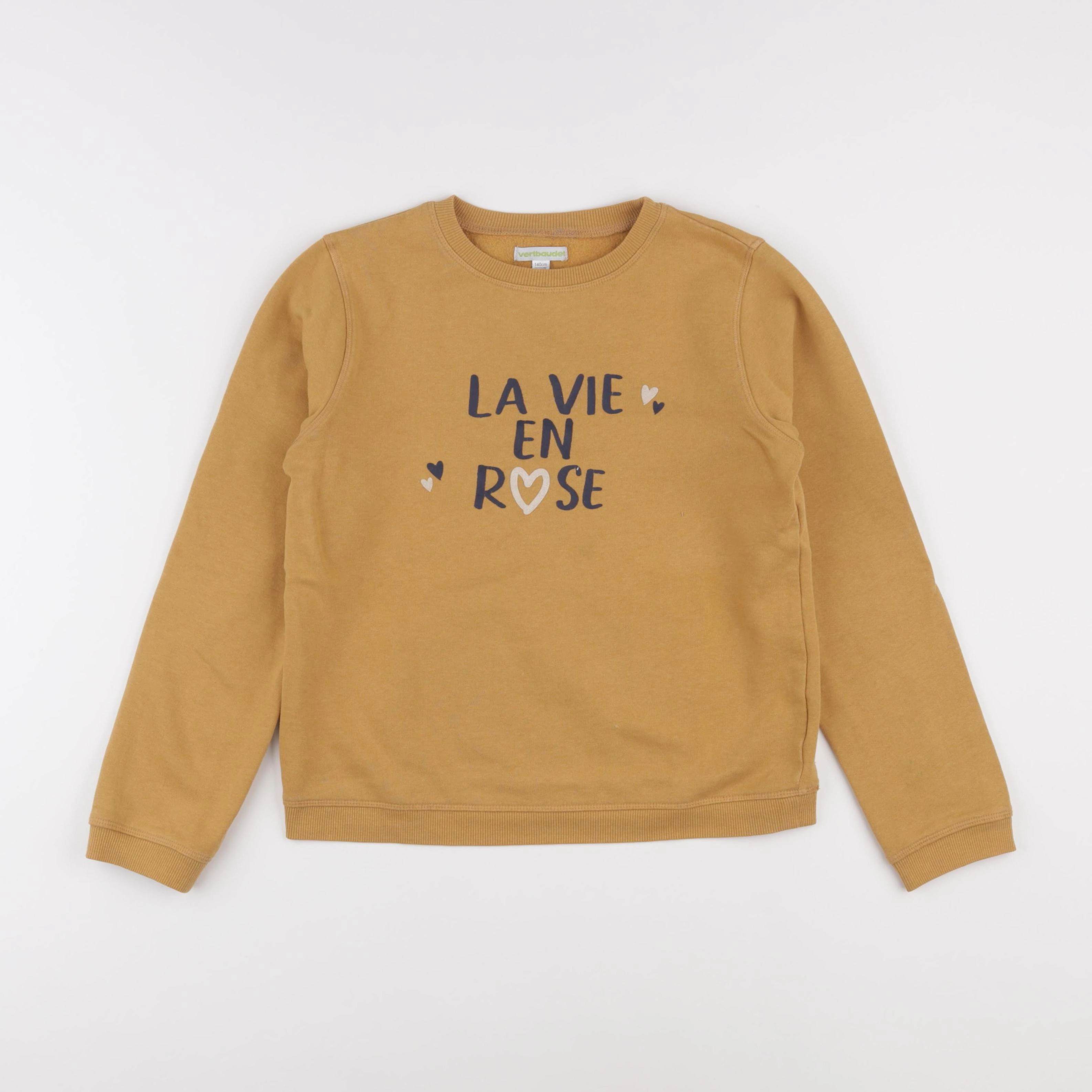 Vertbaudet - sweat jaune - 10 ans