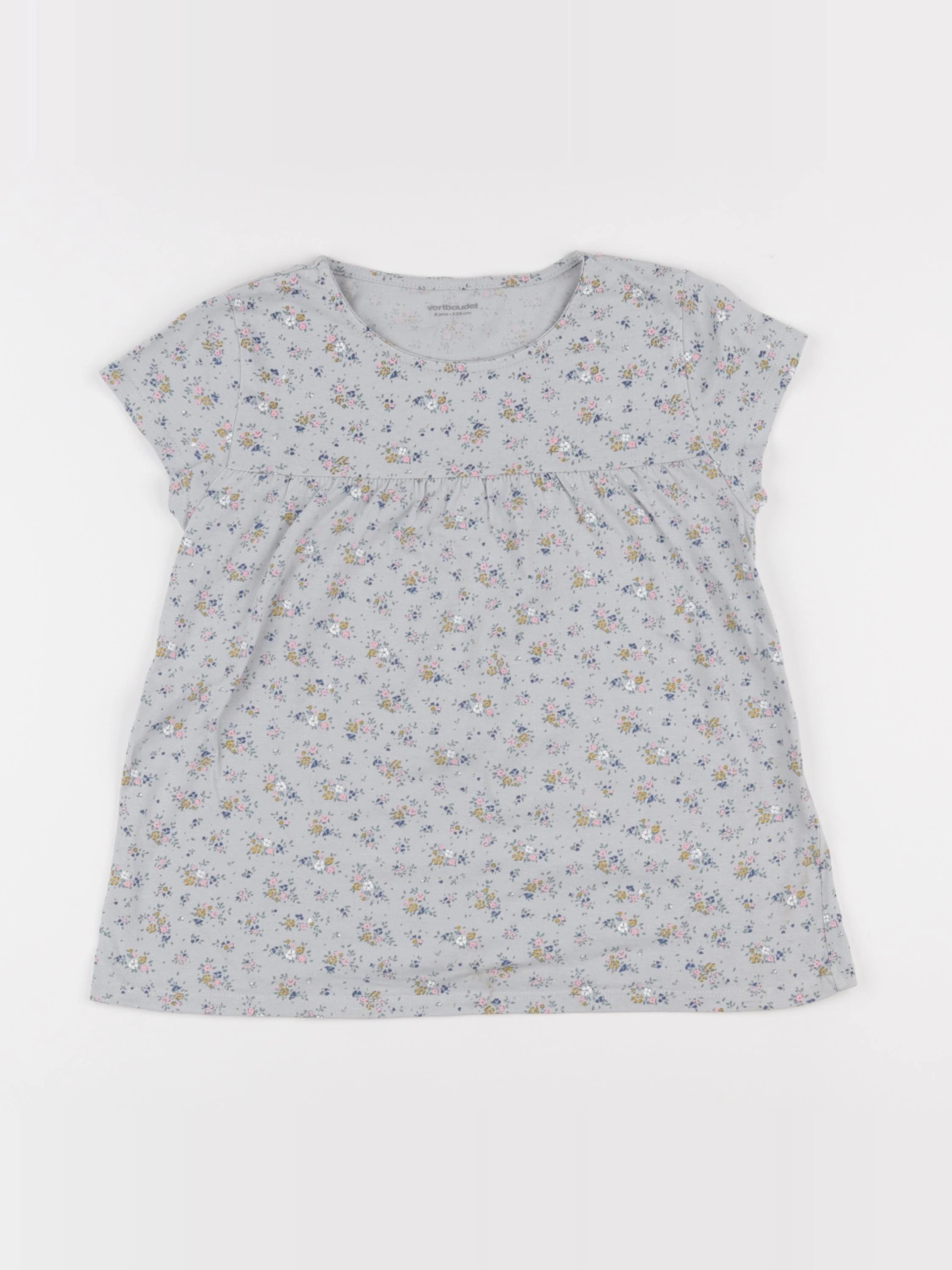 Vertbaudet - tee-shirt bleu - 8 ans