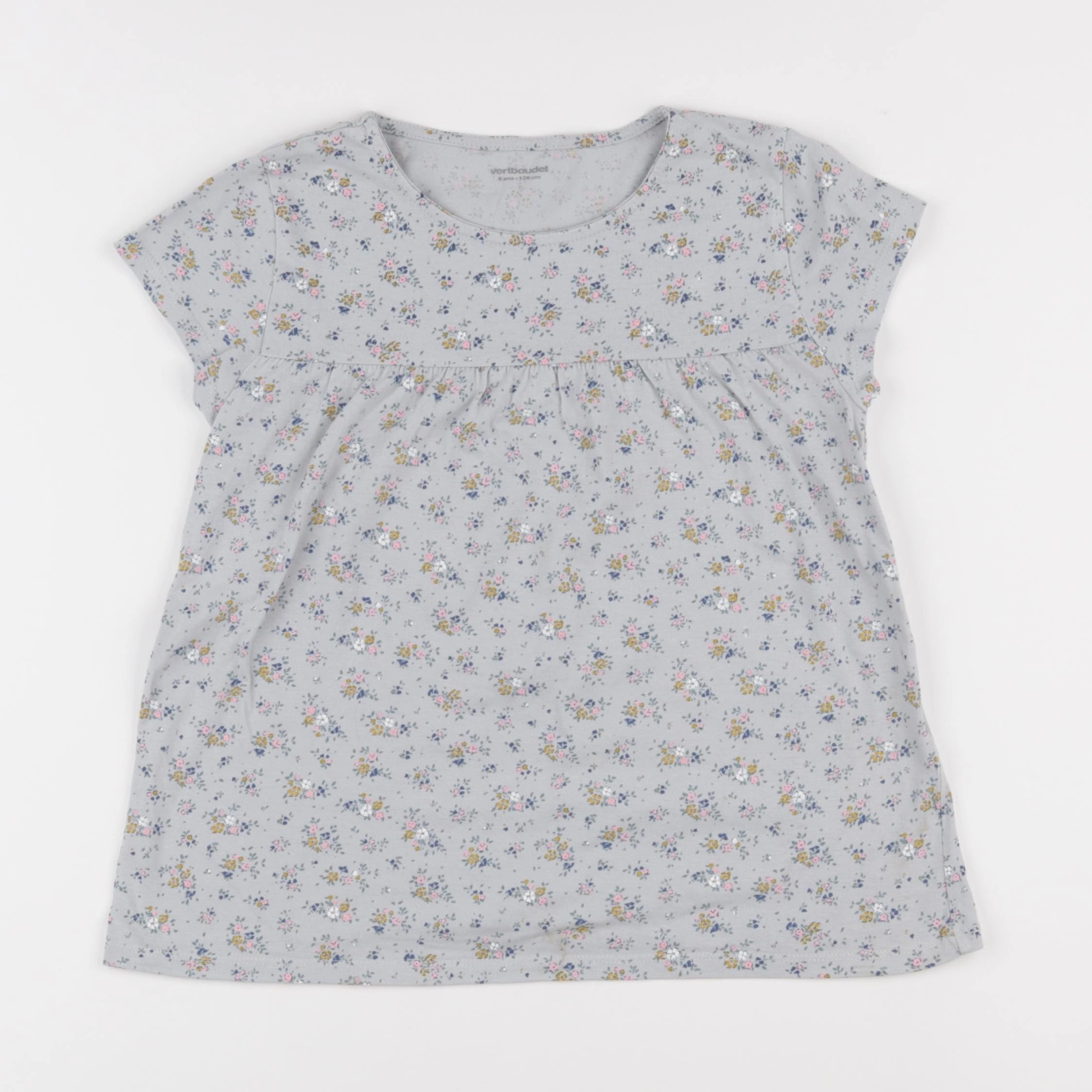 Vertbaudet - tee-shirt bleu - 8 ans