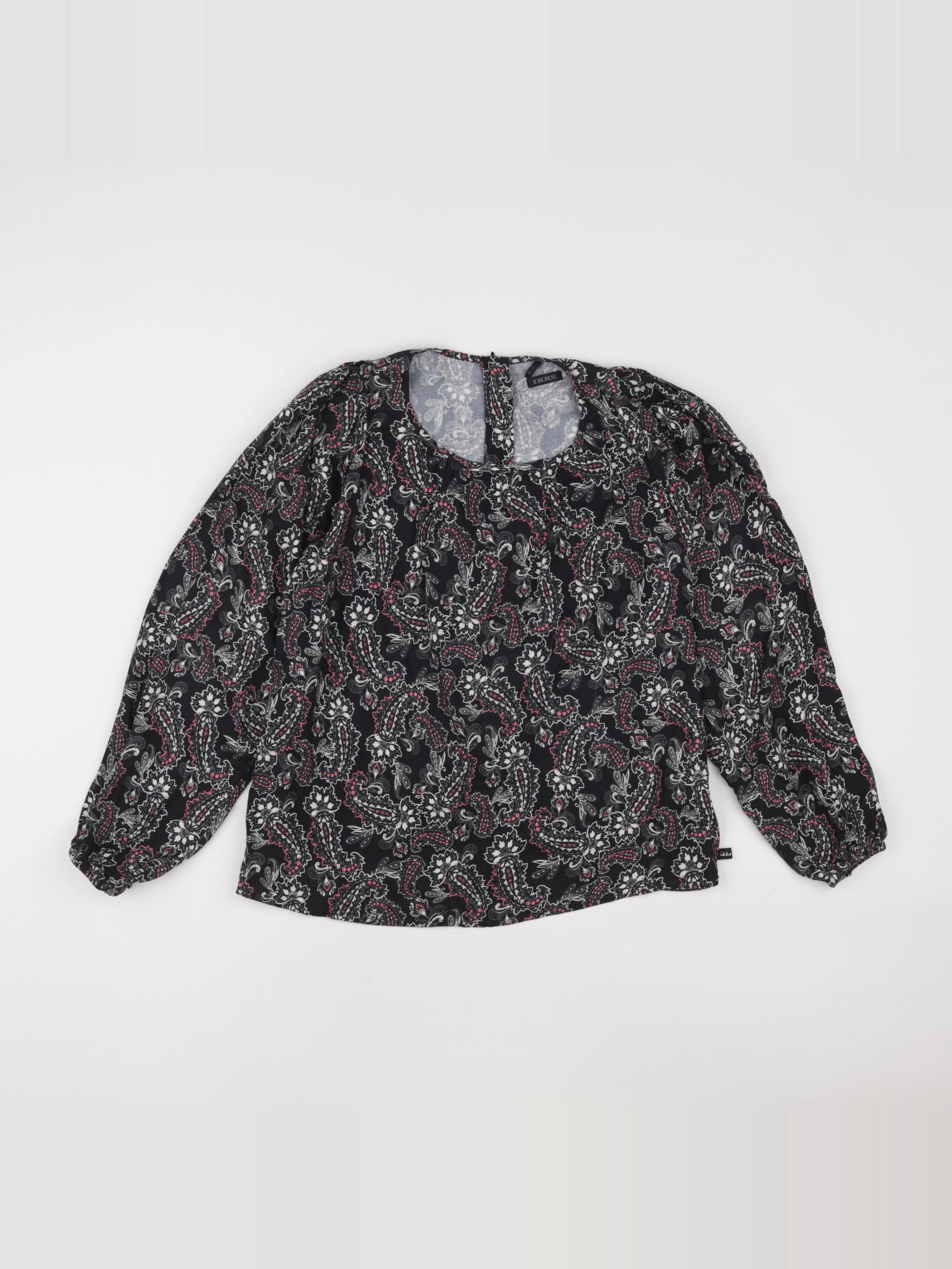 IKKS - blouse noir, rose - 10 ans