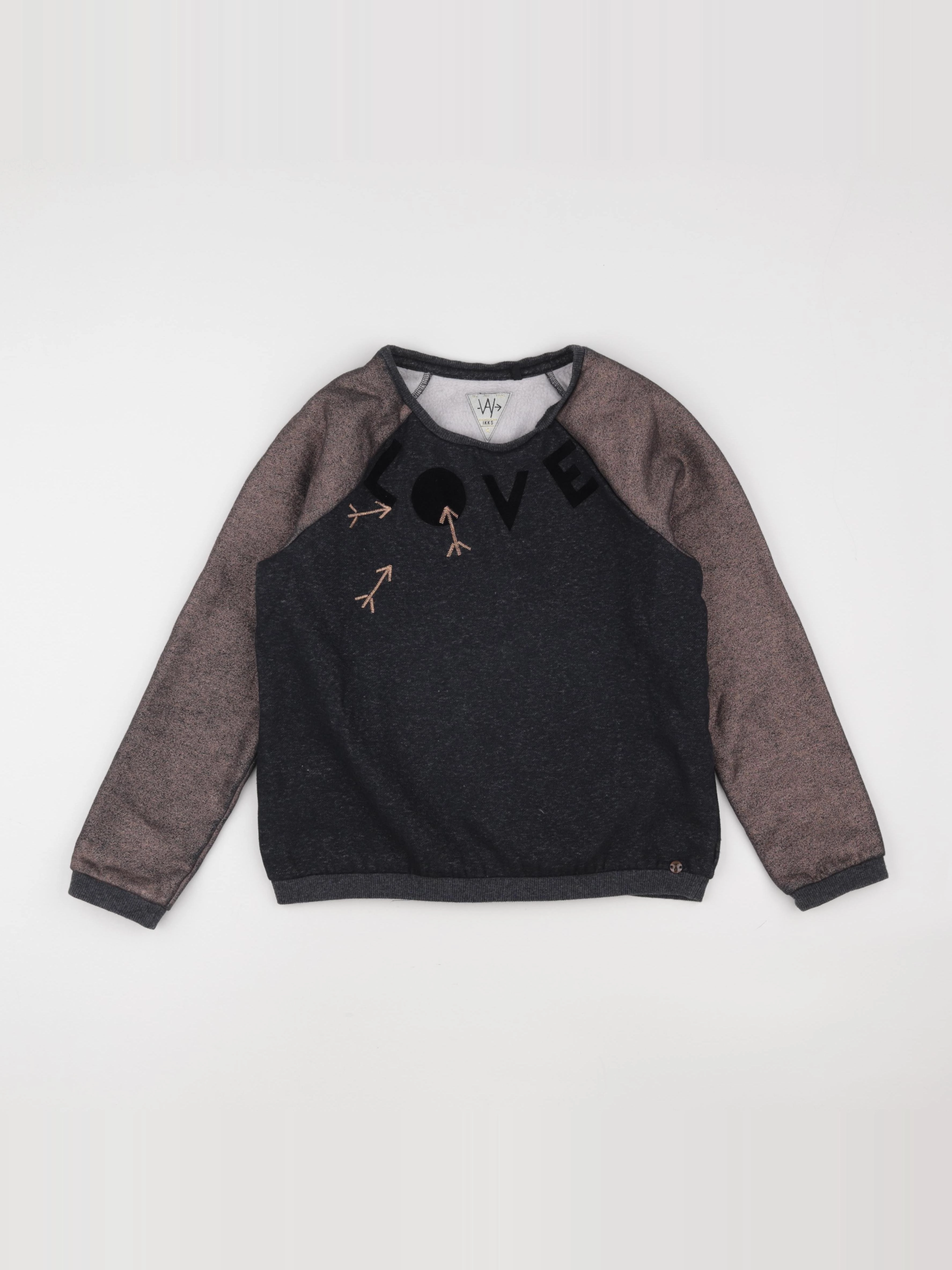 IKKS - sweat noir, bronze - 14 ans
