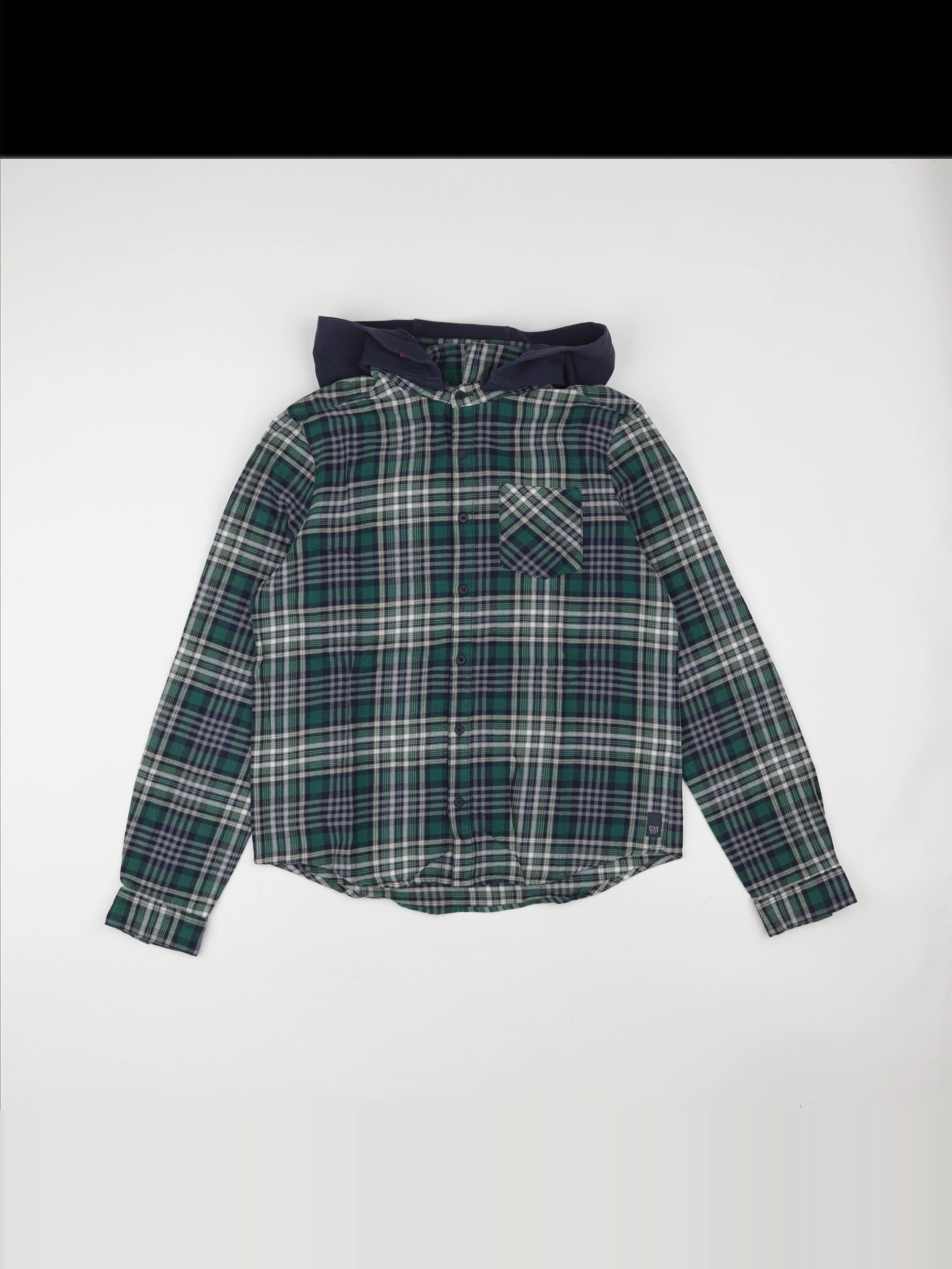 IKKS - chemise bleu, vert - 16 ans