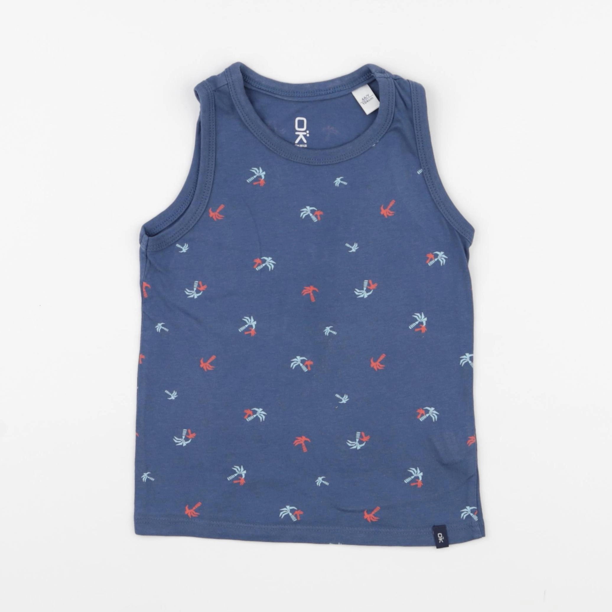 Okaidi - maillot de corps bleu - 4 ans