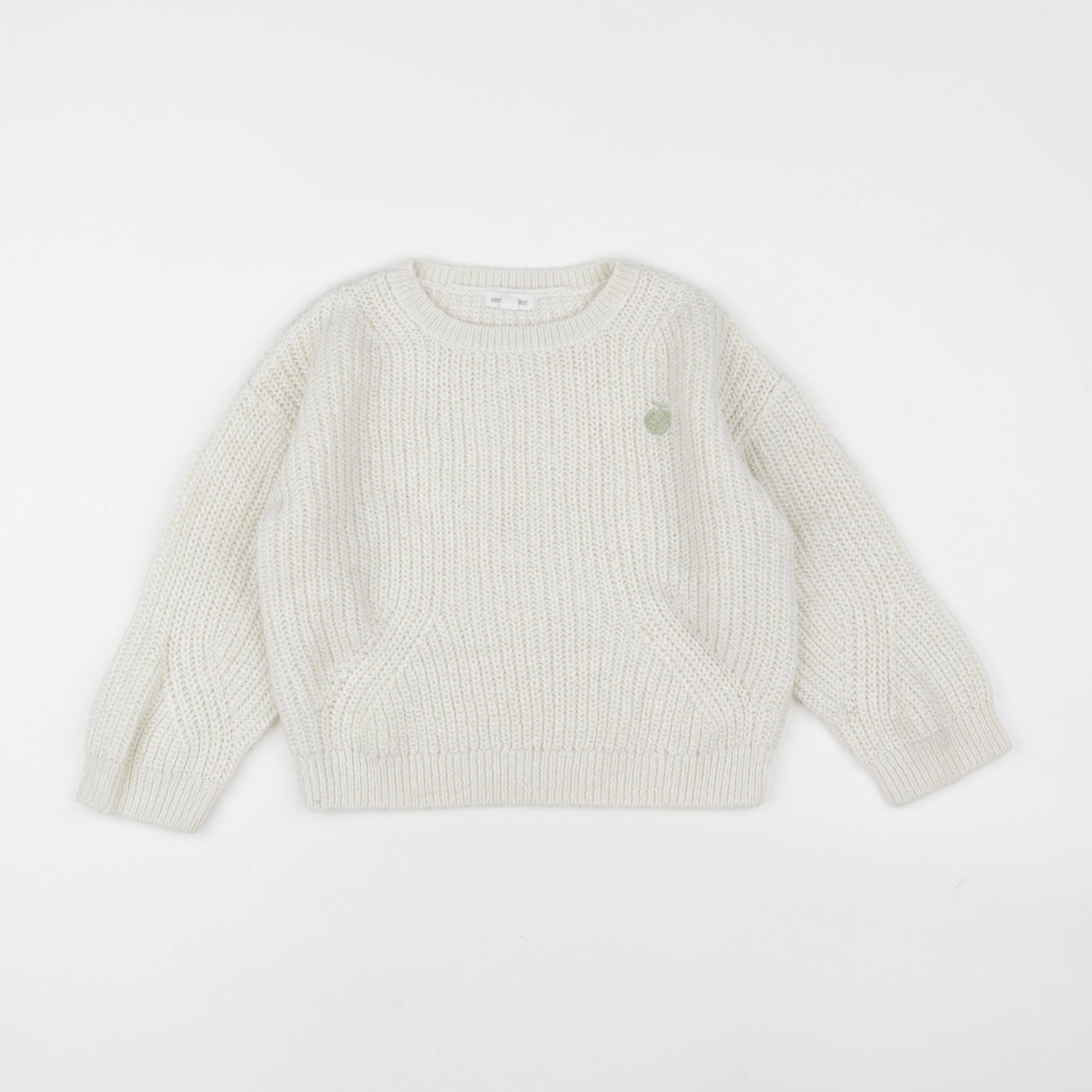 Vertbaudet - pull blanc, or - 6 ans