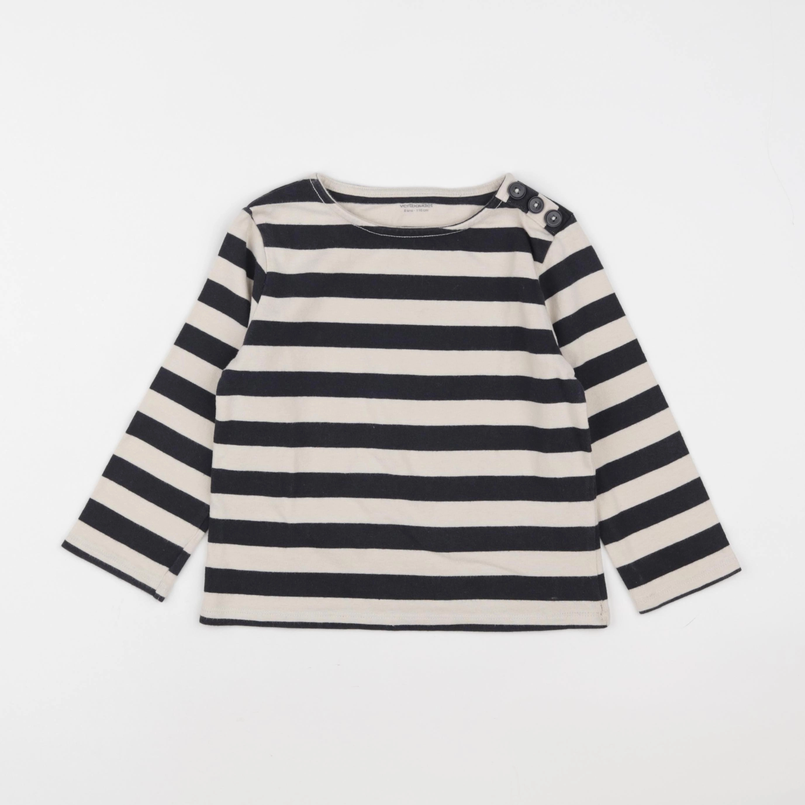 Vertbaudet - tee-shirt beige, bleu - 6 ans