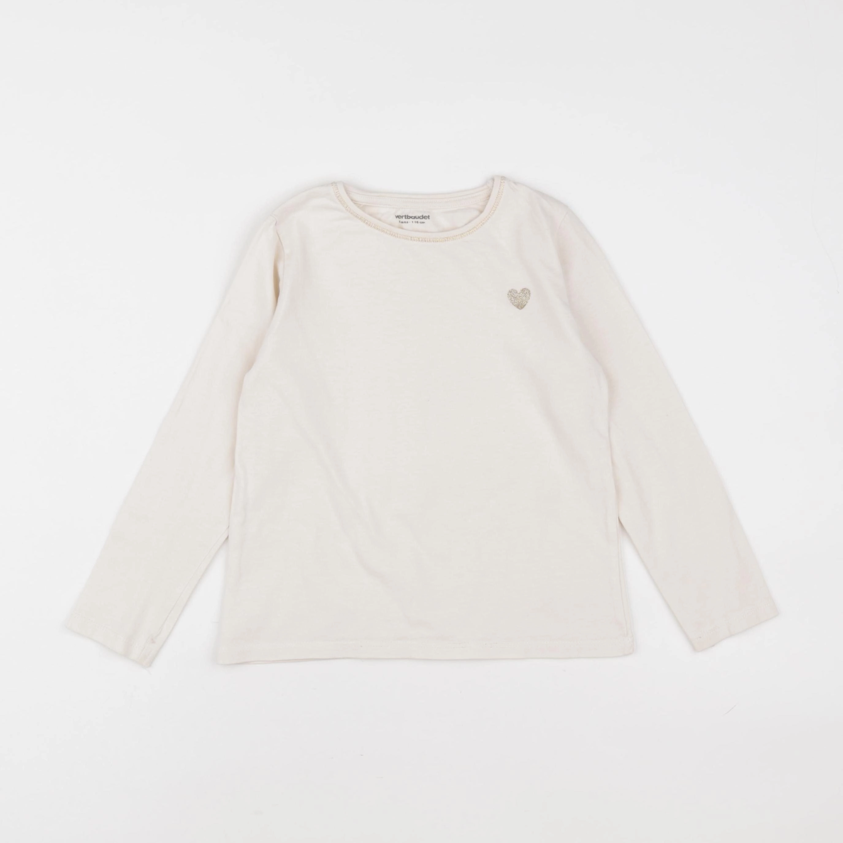 Vertbaudet - tee-shirt beige - 6 ans
