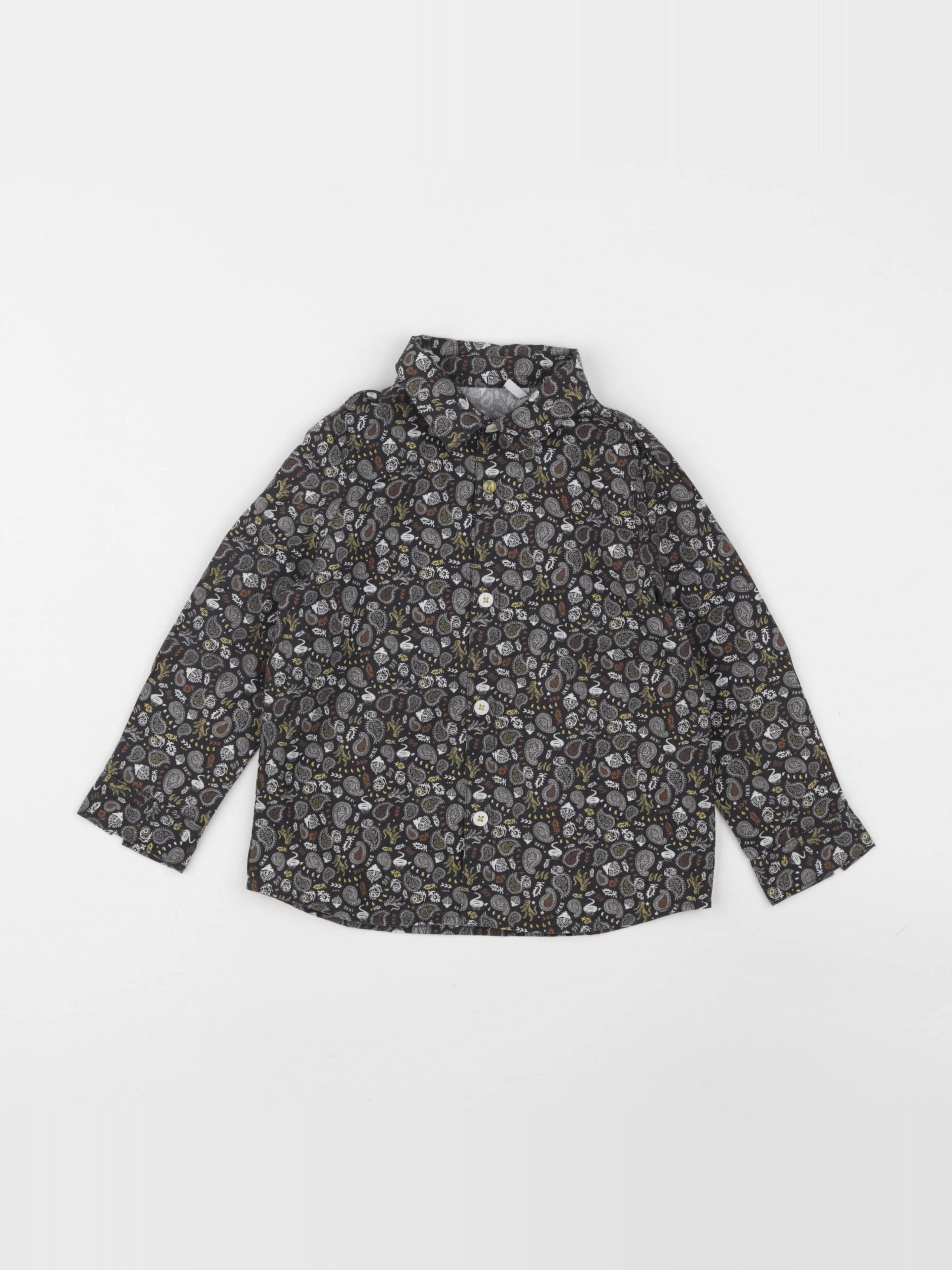 IKKS - chemise marron, jaune - 2 ans