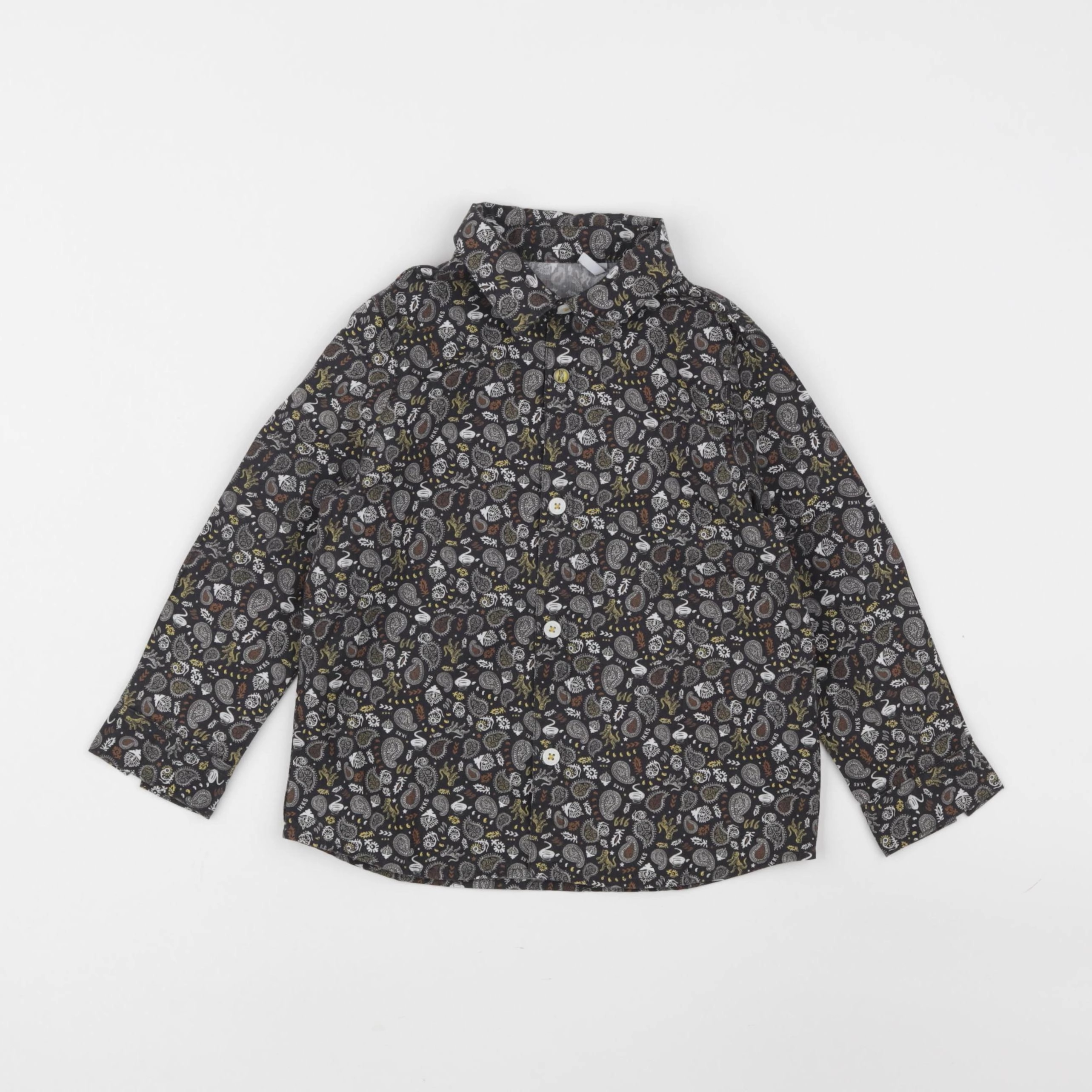 IKKS - chemise marron, jaune - 2 ans