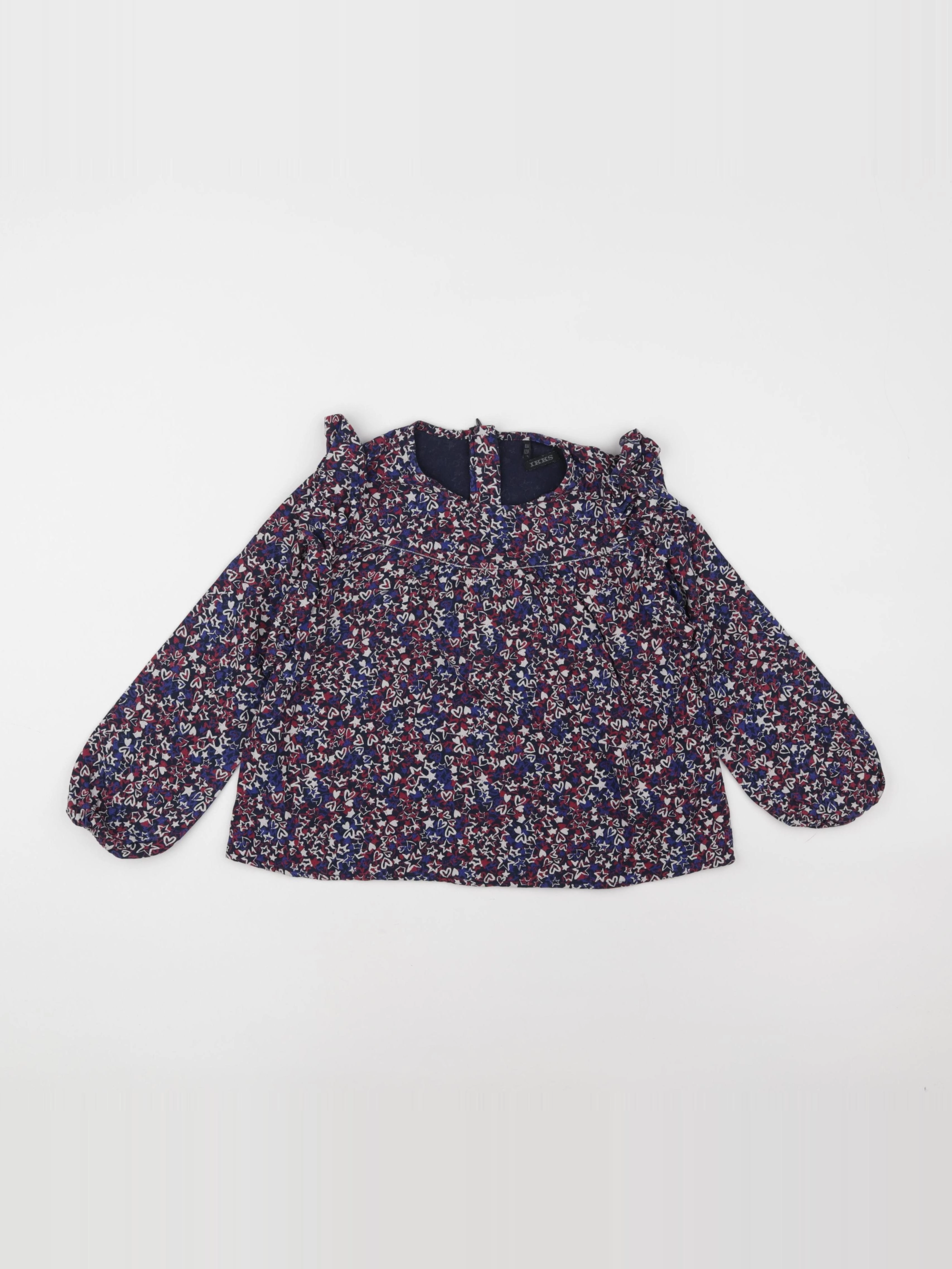 IKKS - blouse bleu, rouge - 8 ans