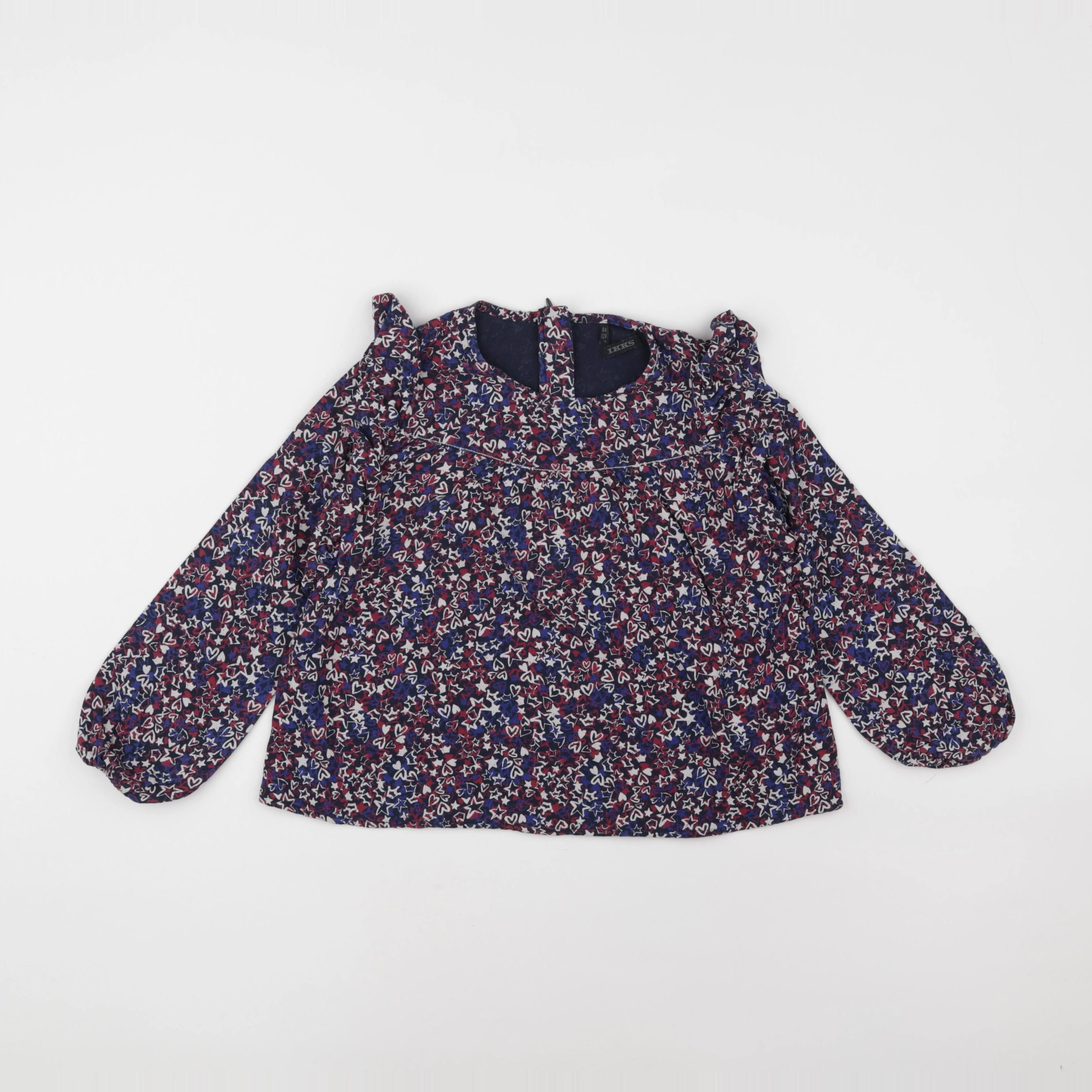 IKKS - blouse bleu, rouge - 8 ans