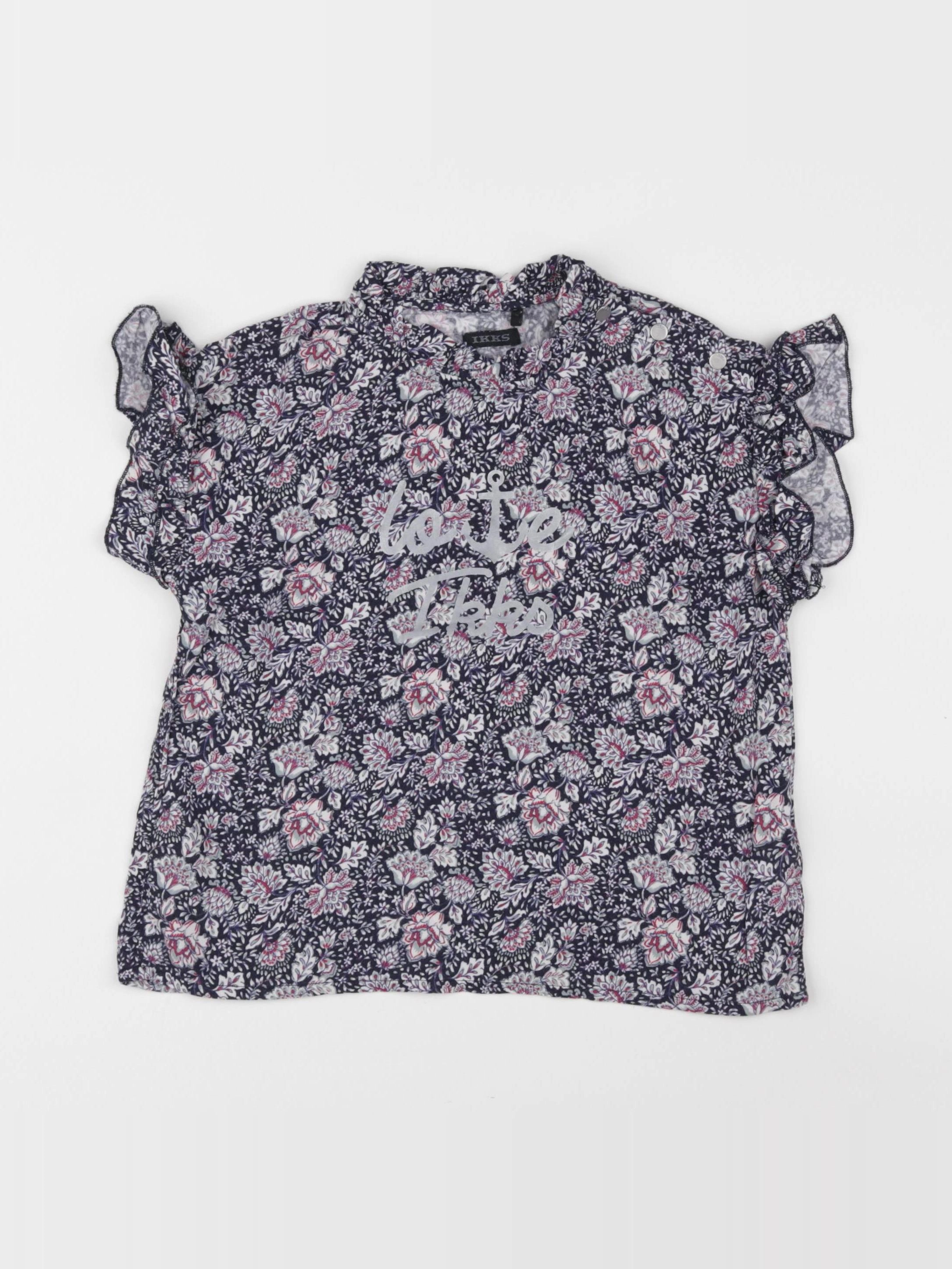 IKKS - blouse bleu, rose - 8 ans