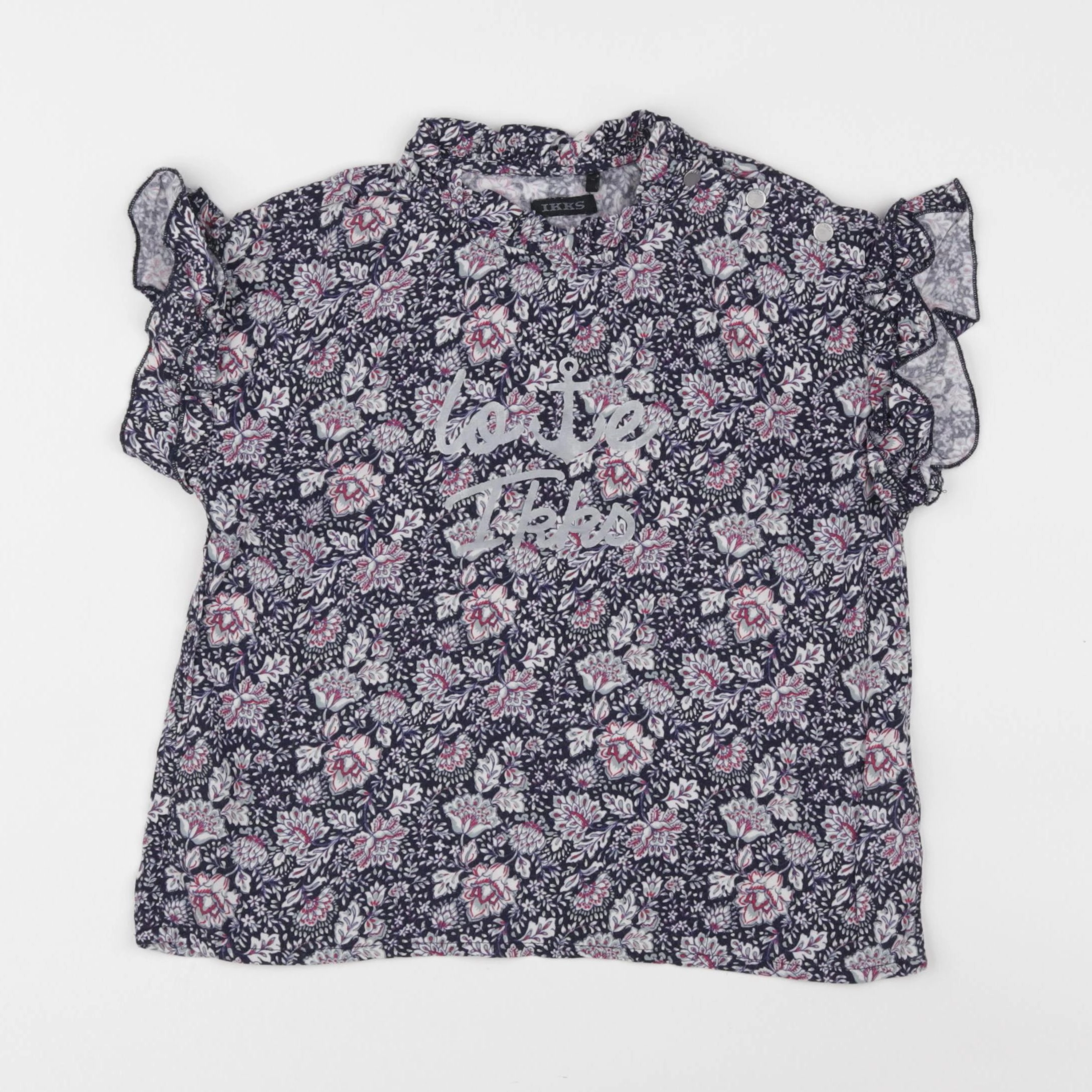 IKKS - blouse bleu, rose - 8 ans