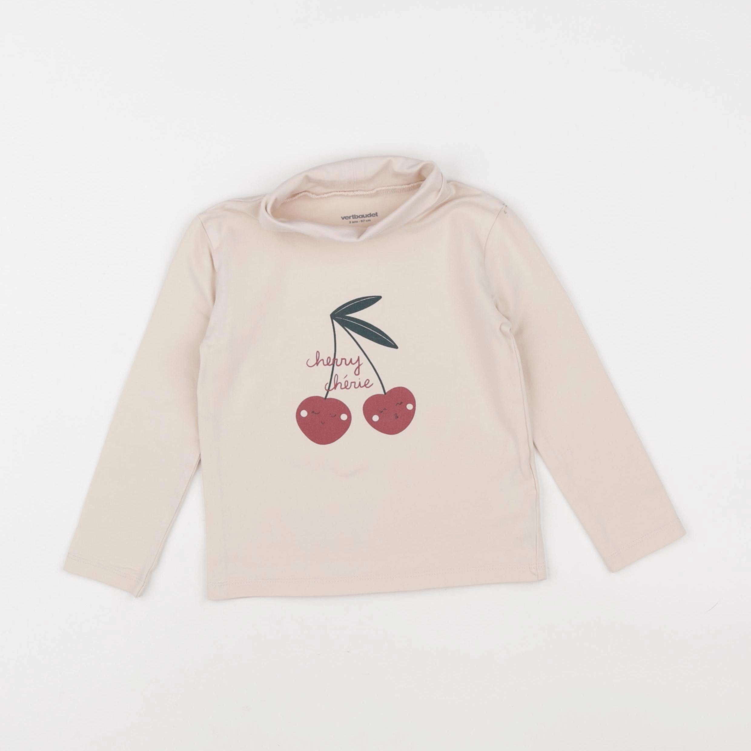 Vertbaudet - sous-pull rose - 3 ans