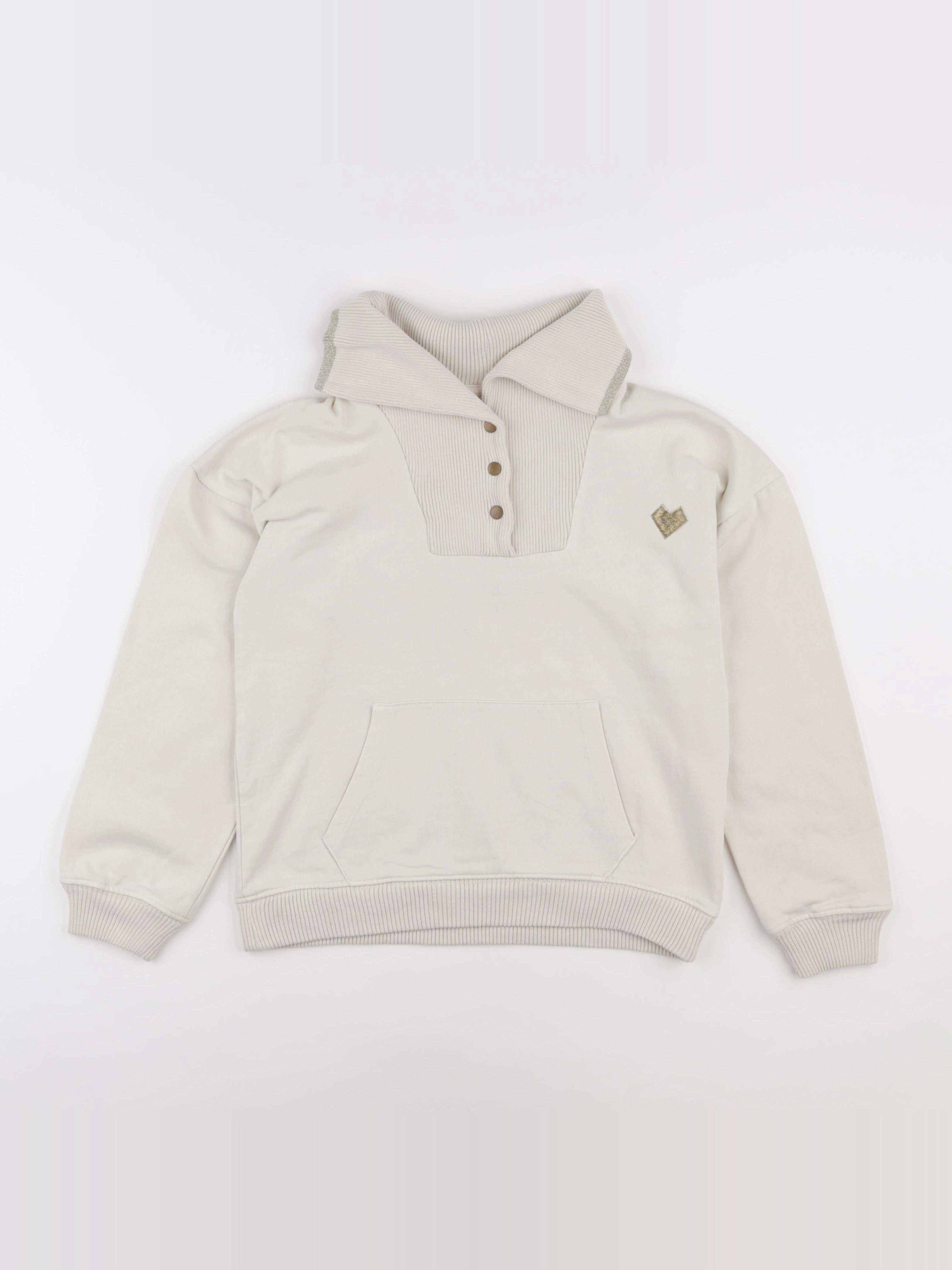 Vertbaudet - sweat beige - 12 ans