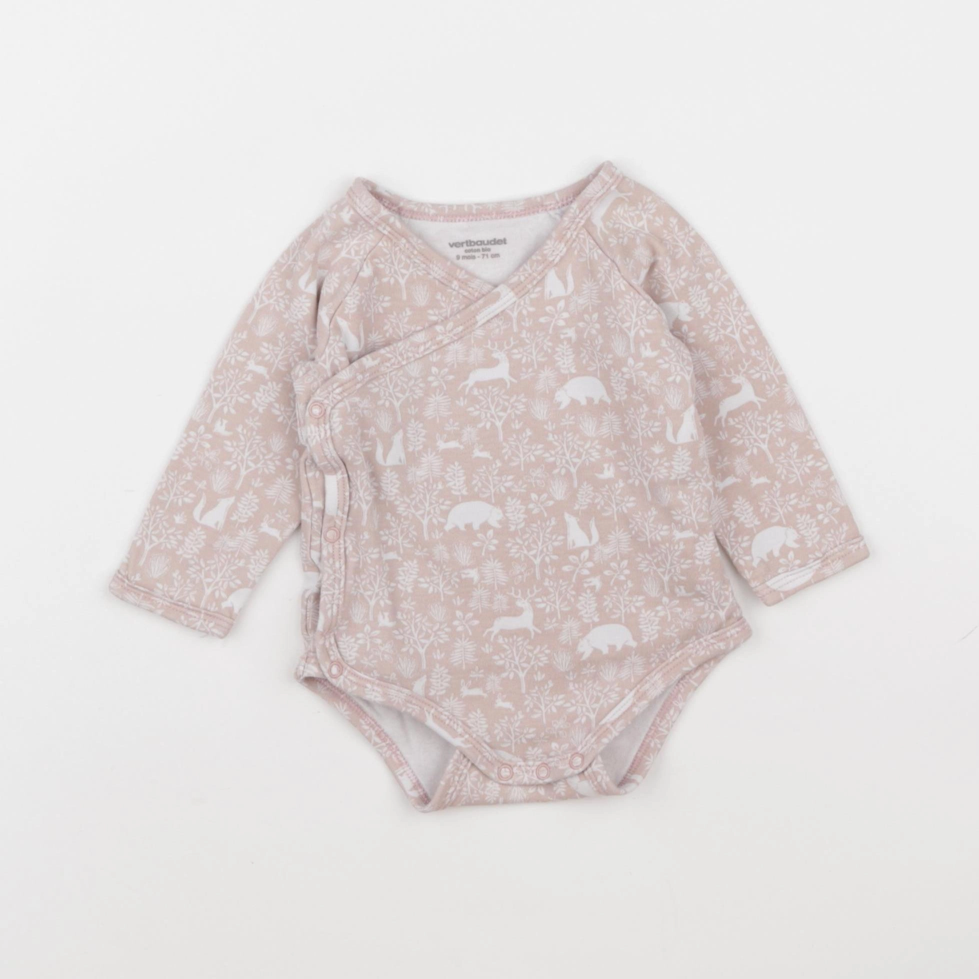 Vertbaudet - body rose - 9 mois