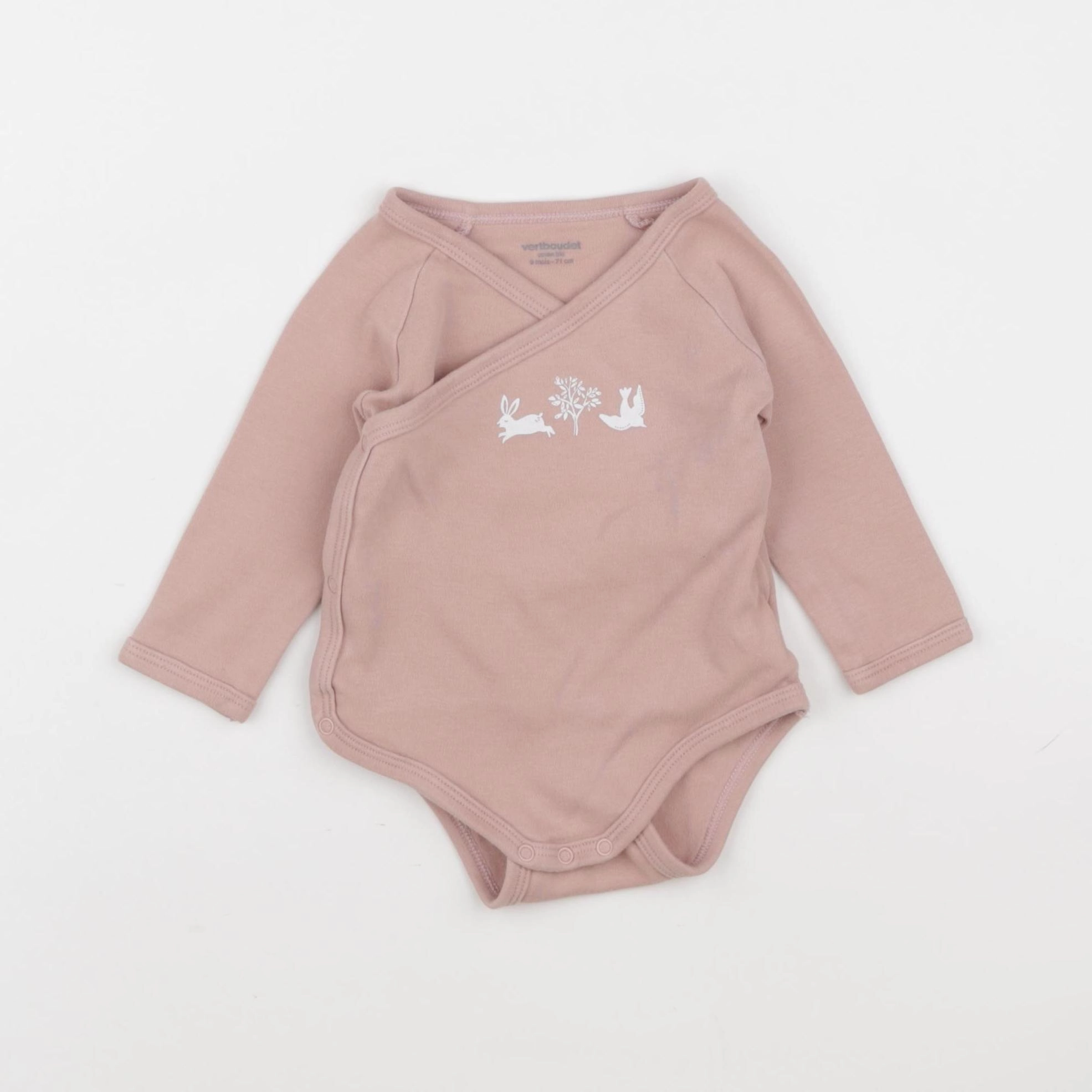 Vertbaudet - body rose - 9 mois