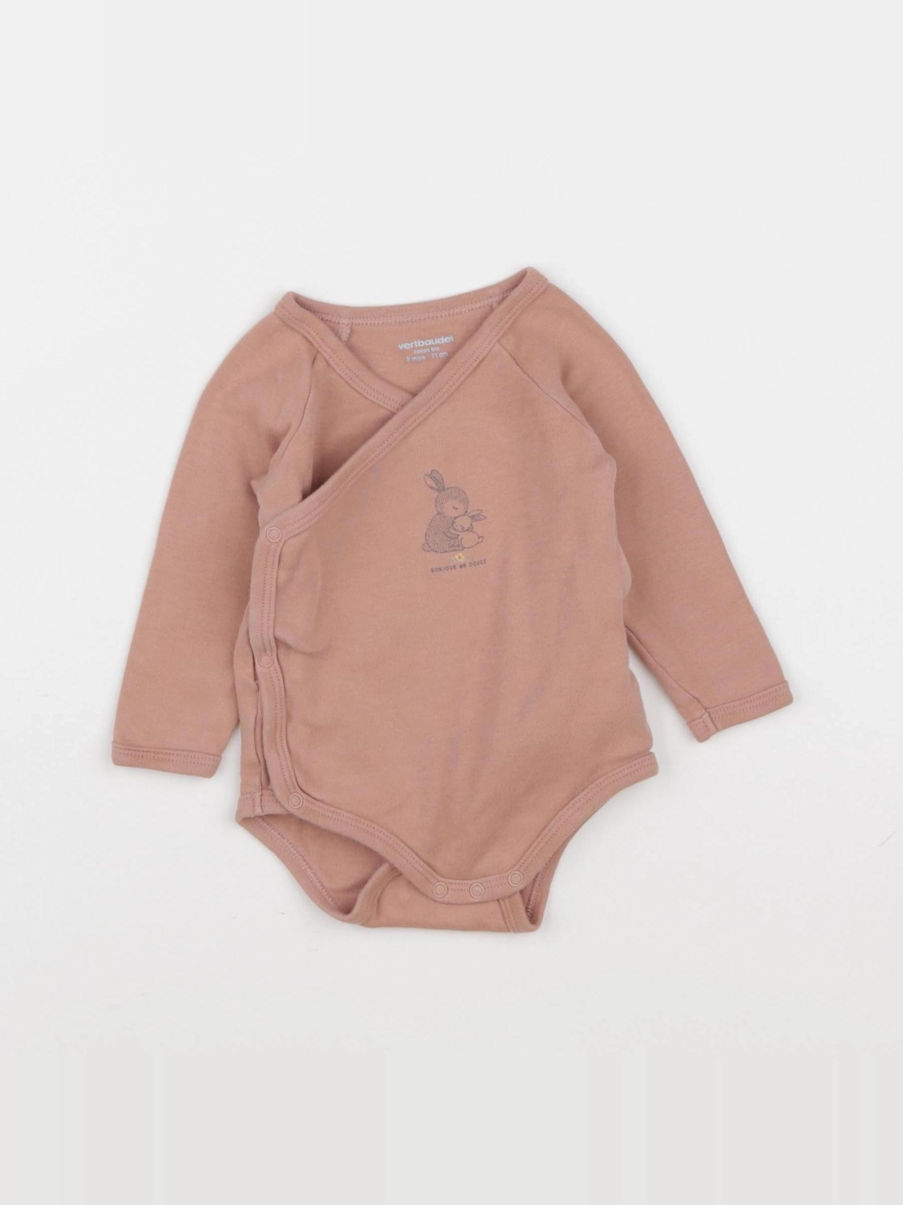 Vertbaudet - body rose - 9 mois