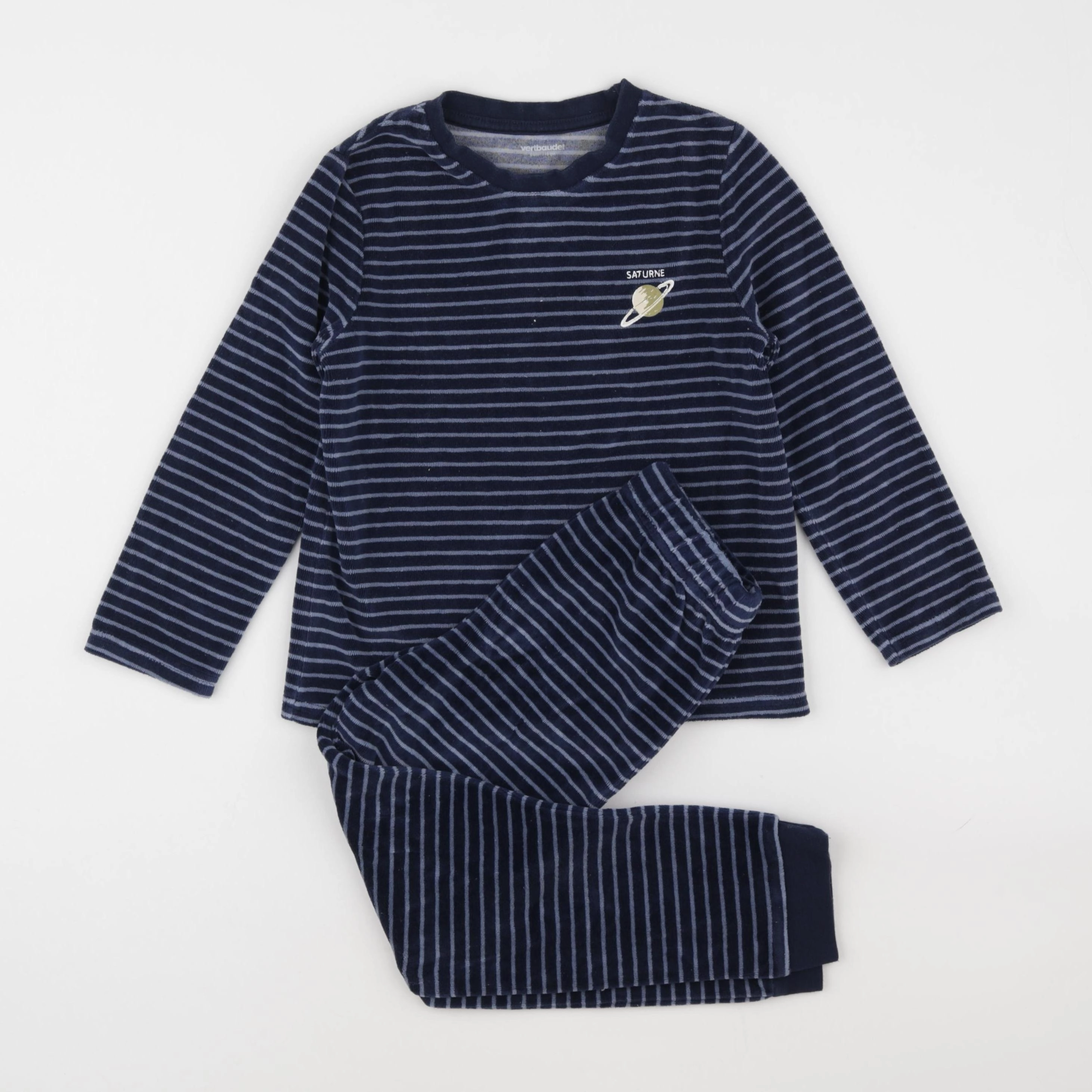 Vertbaudet - pyjama velours bleu - 6 ans