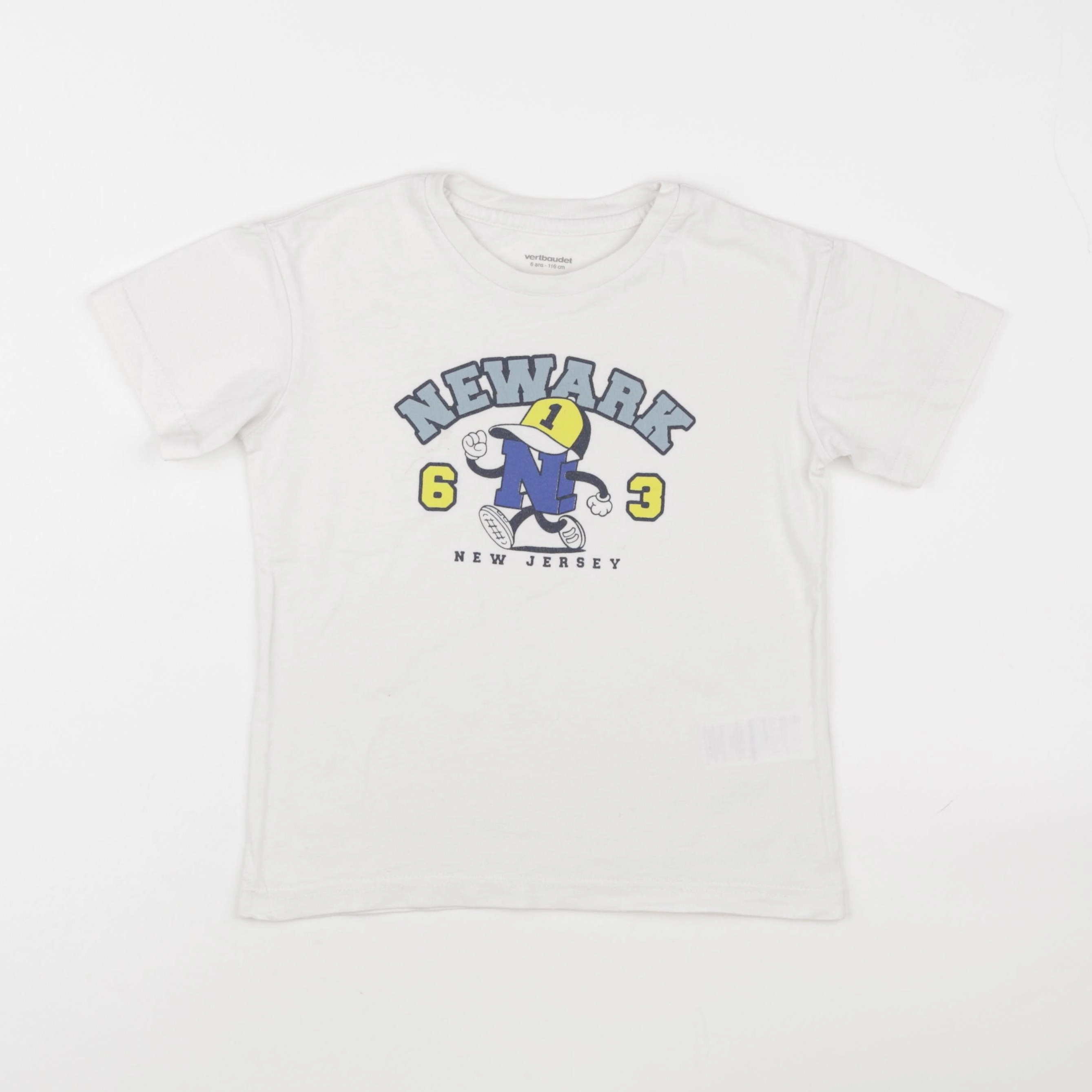 Vertbaudet - tee-shirt blanc - 6 ans