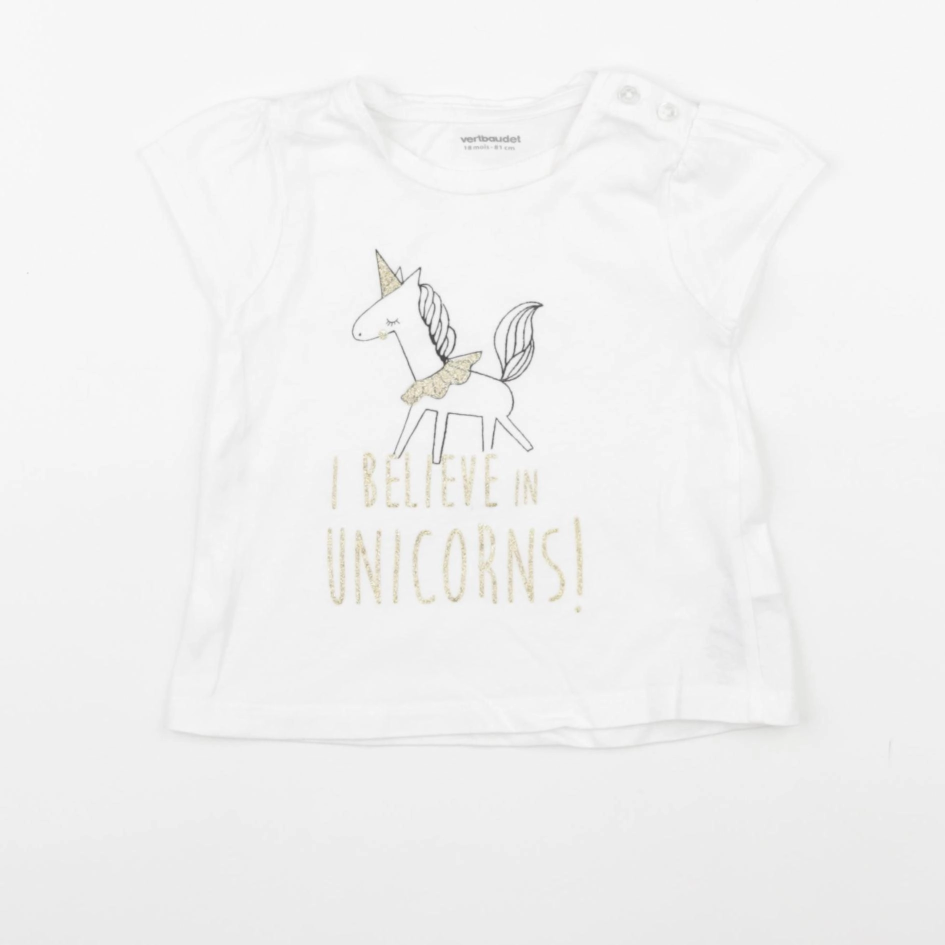 Vertbaudet - tee-shirt blanc - 18 mois