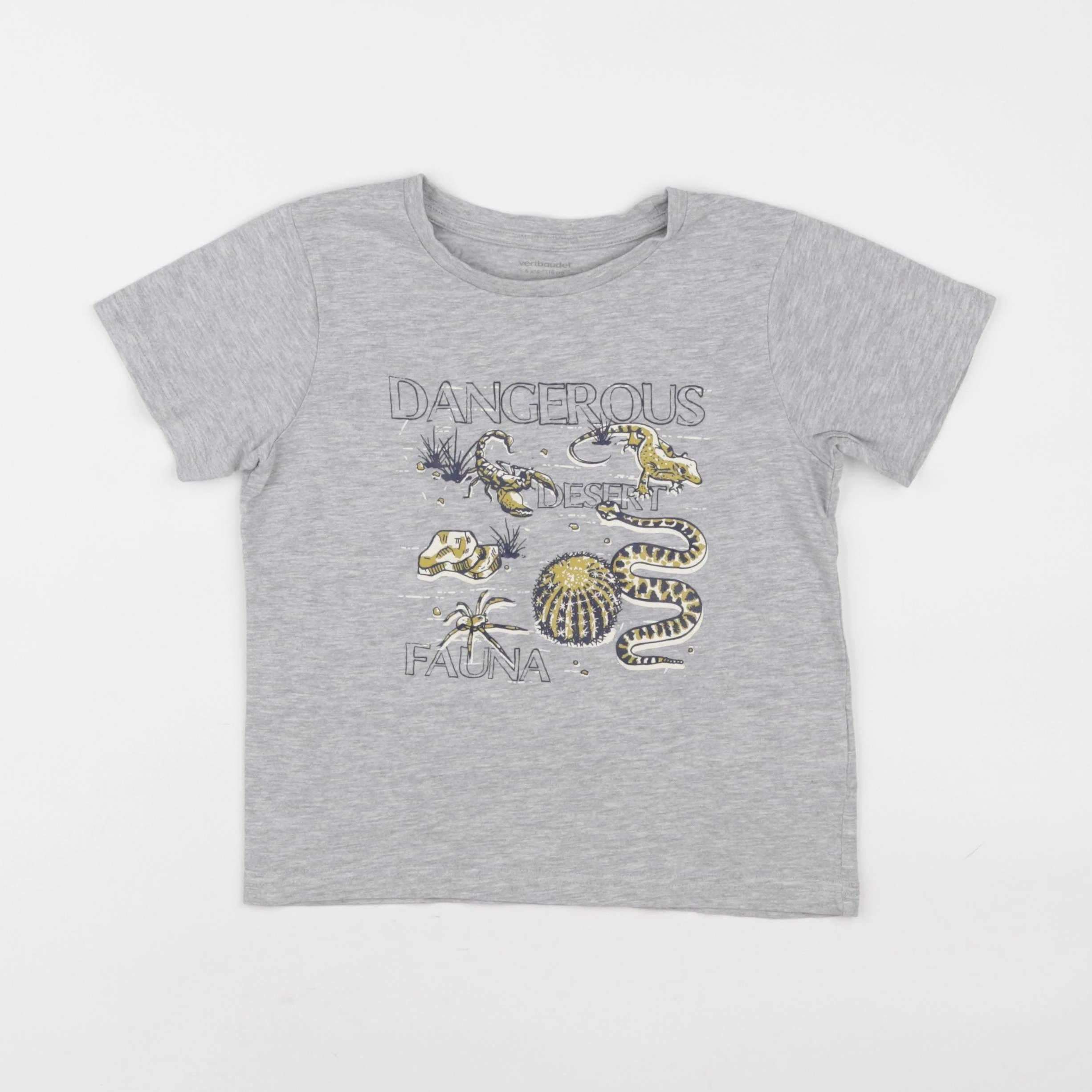 Vertbaudet - tee-shirt gris - 6 ans