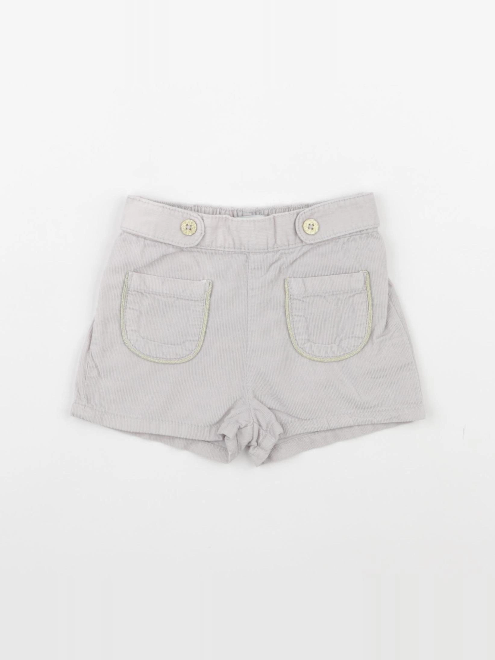 Vertbaudet - short or, marron - 18 mois