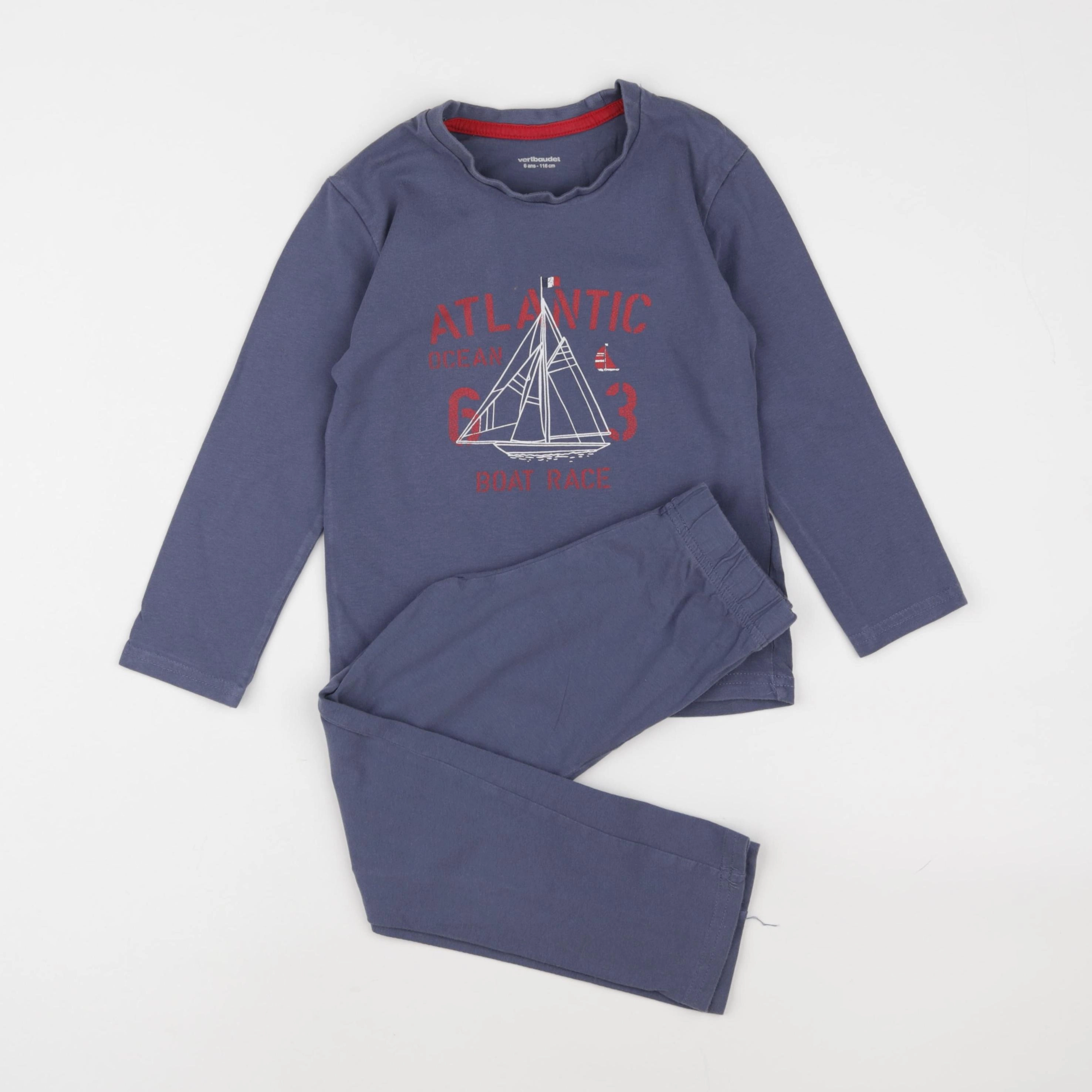 Vertbaudet - pyjama coton bleu - 6 ans