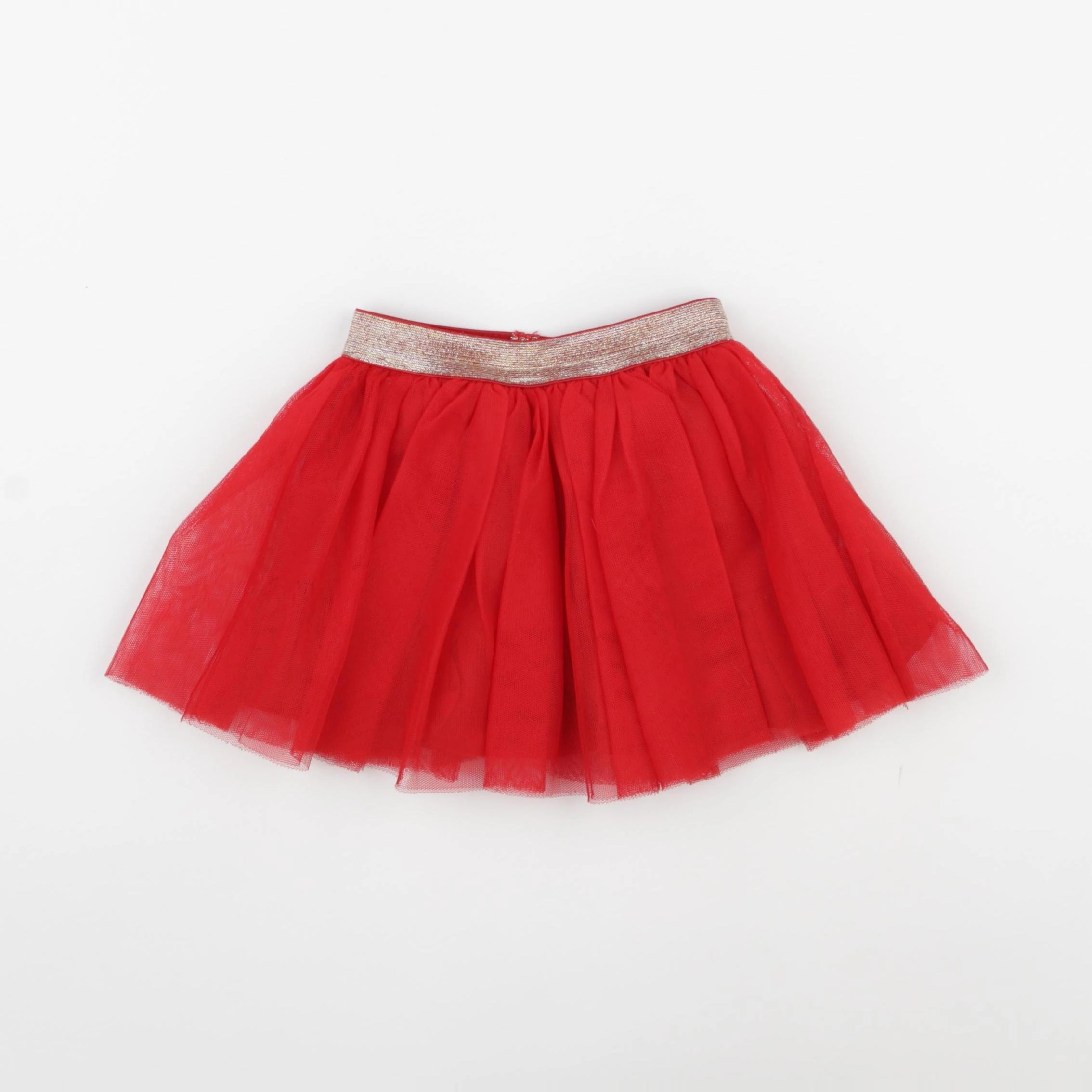 Vertbaudet - jupe rouge, or - 18 mois
