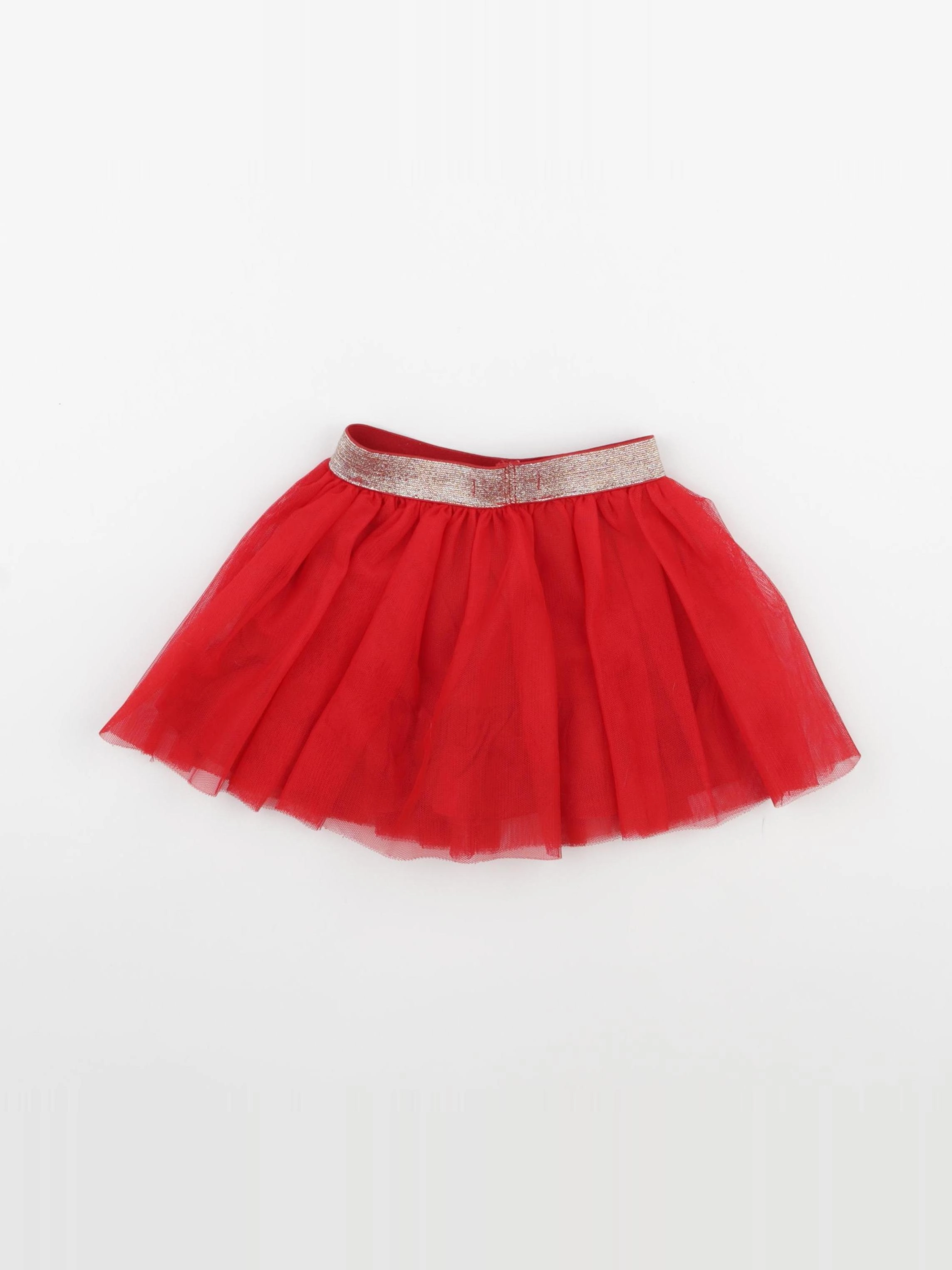 Vertbaudet - jupe rouge, or - 18 mois