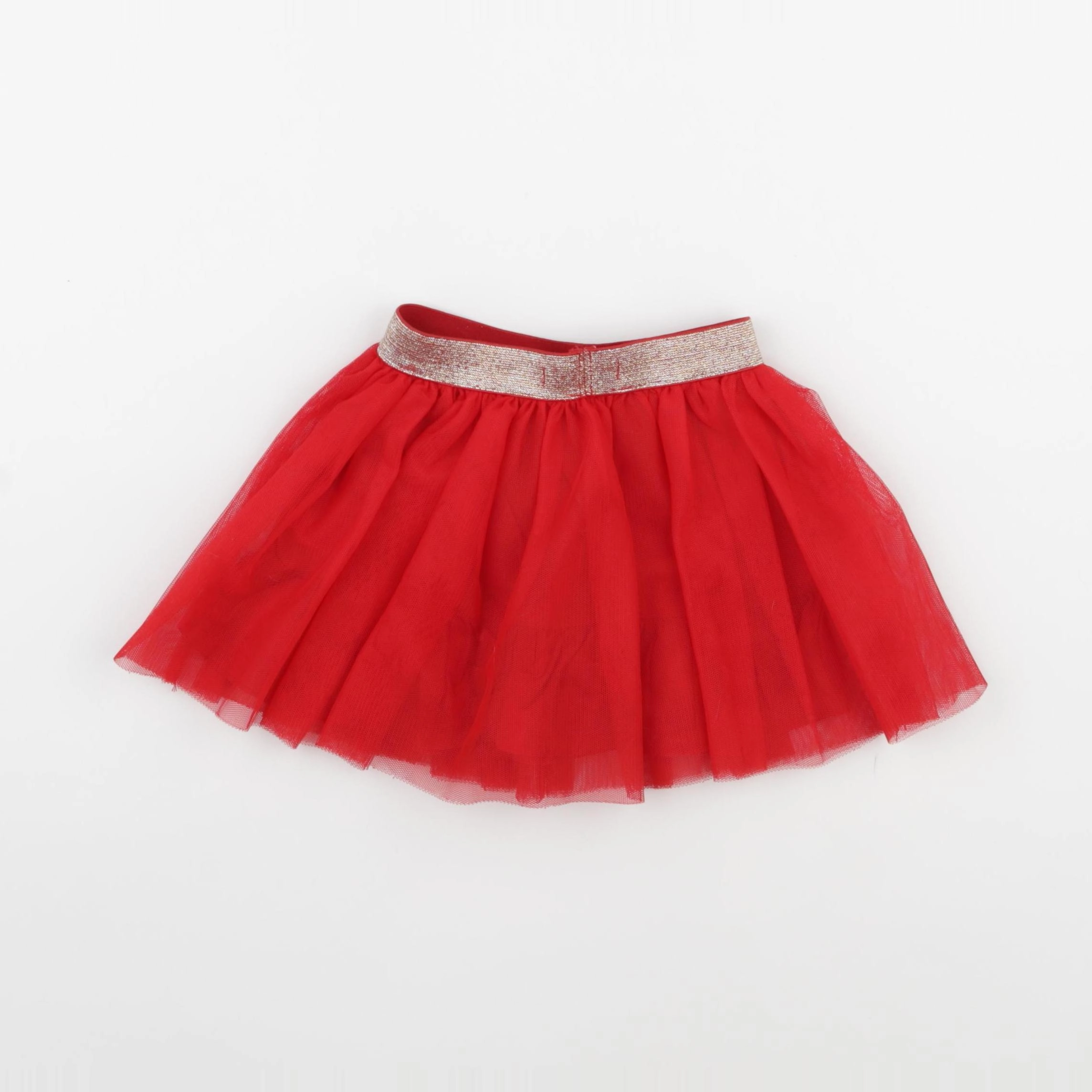 Vertbaudet - jupe rouge, or - 18 mois