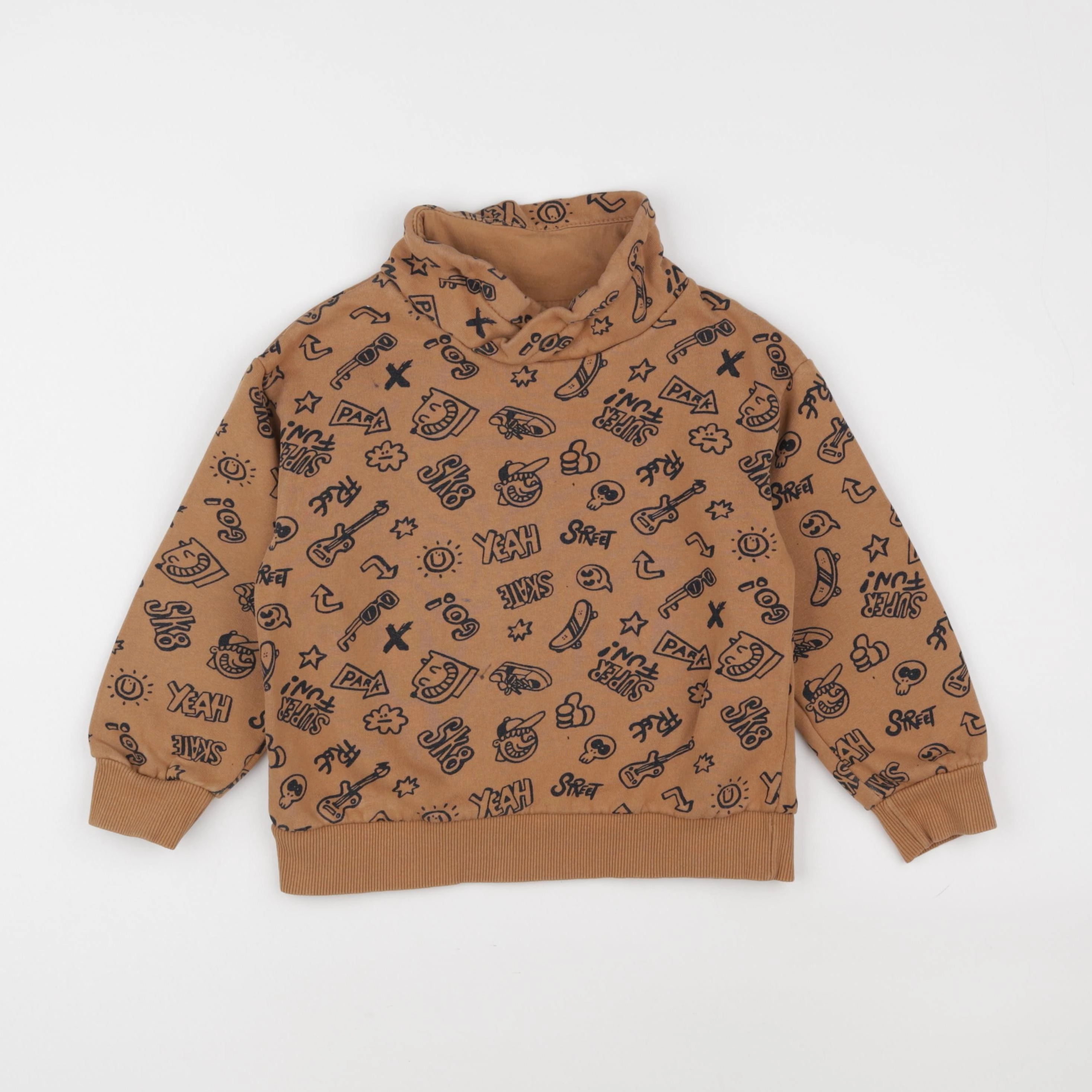 Vertbaudet - sweat marron - 6 ans