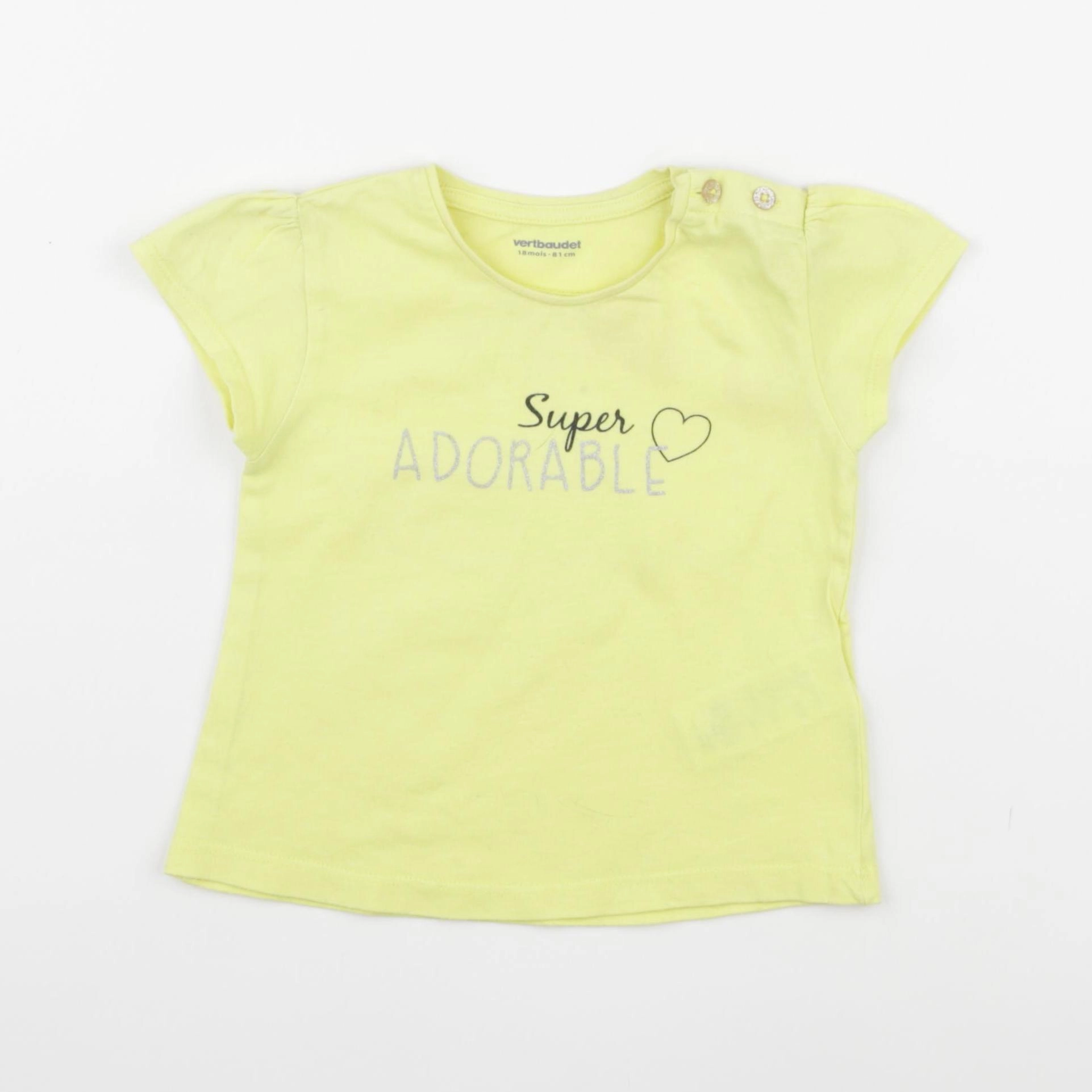 Vertbaudet - tee-shirt jaune - 18 mois
